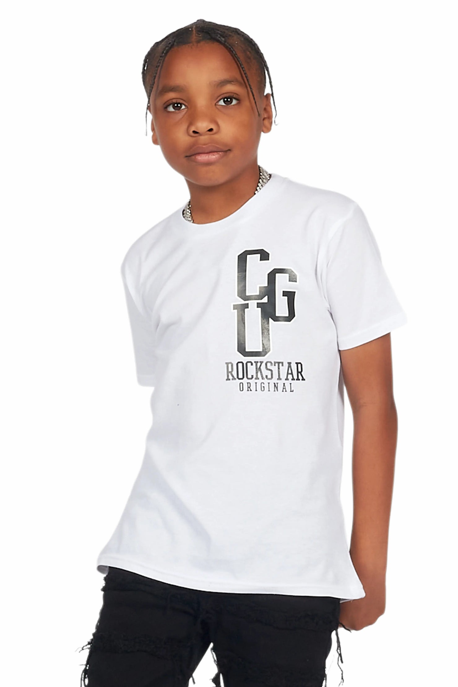 Boys Hanan White Graphic T-Shirt