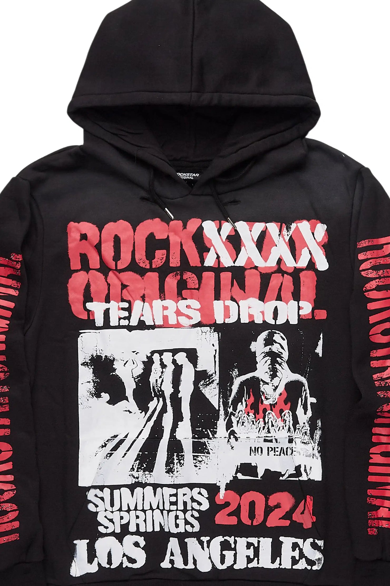 Omer Black Graphic Relaxed Hoodie