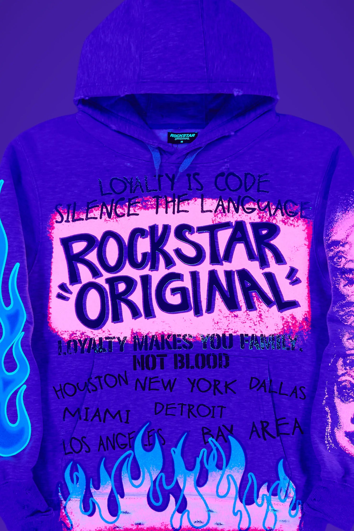 Beno Heather Grey Distressed Graphic Hoodie