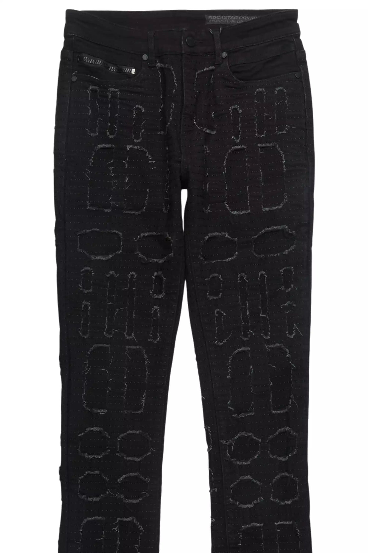 Gribo Black Stacked Flare Jean