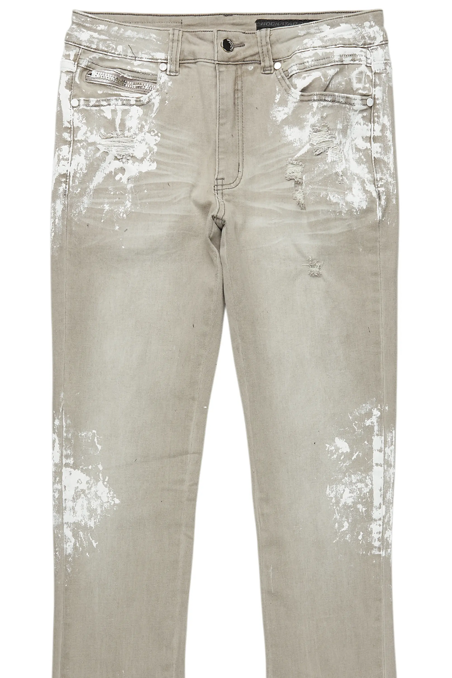 Kodak Grey/White Painter Stacked Flare Jean