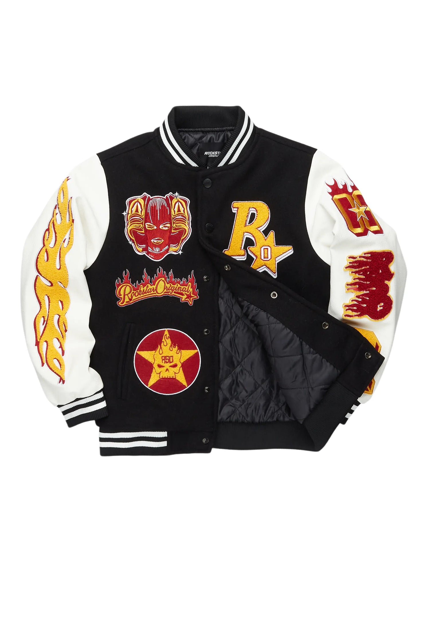 Boys Fio Black/White Varsity Jacket