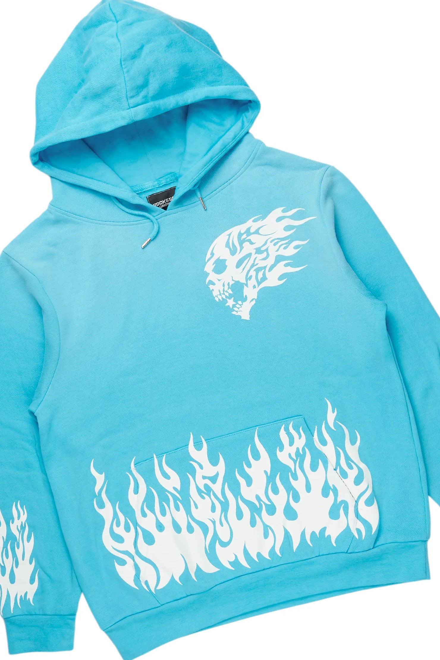 Bubble Blue Stacked Flare Hoodie Track Set
