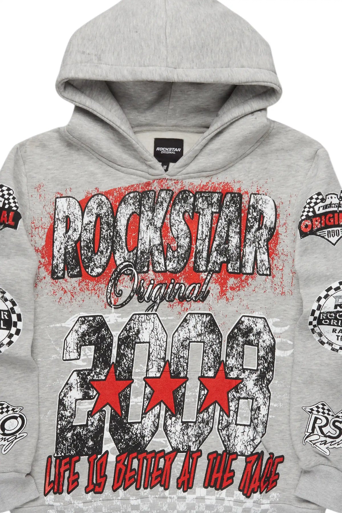 Racing Grung Heather Grey Graphic Hoodie