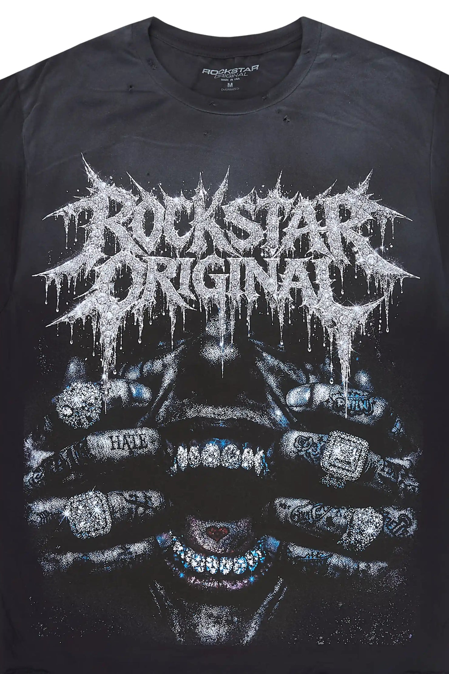 Foston Black Oversized Graphic T-Shirt