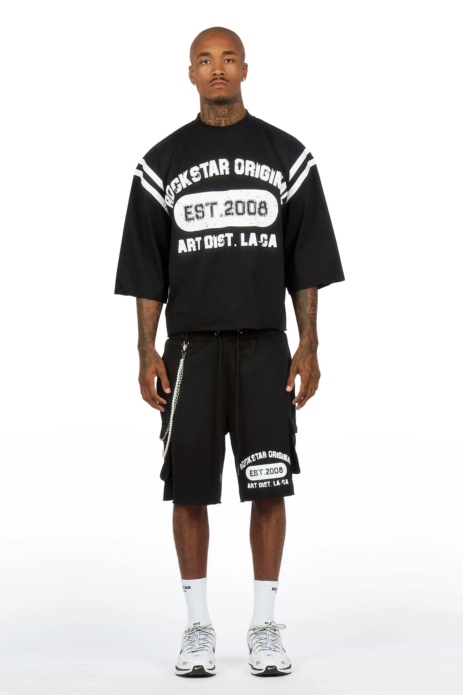 Alexander Black T-Shirt/ Double Waisted Short Set