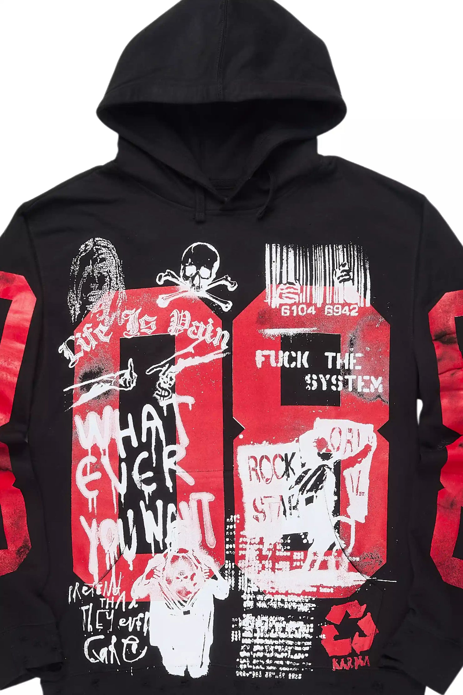Kammile Black/White Oversized Hoodie