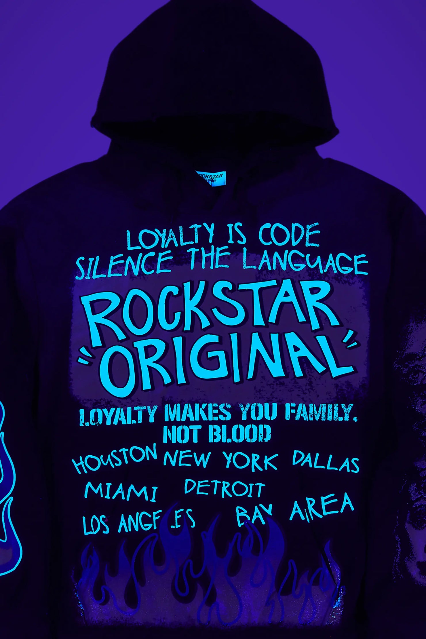 Beno Black/Yellow Distressed Graphic Hoodie