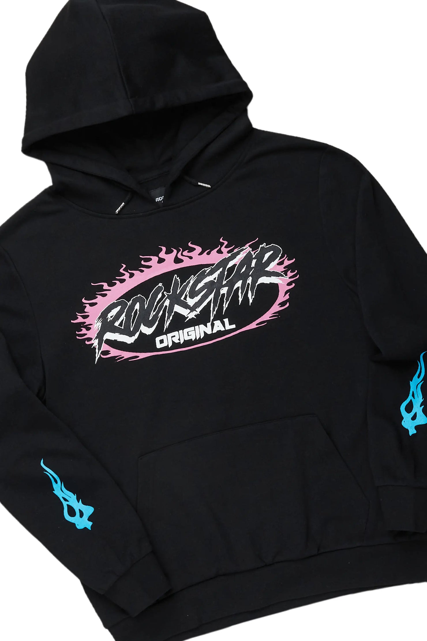 Draven Black Hoodie/Stacked Flare Track Pant Set