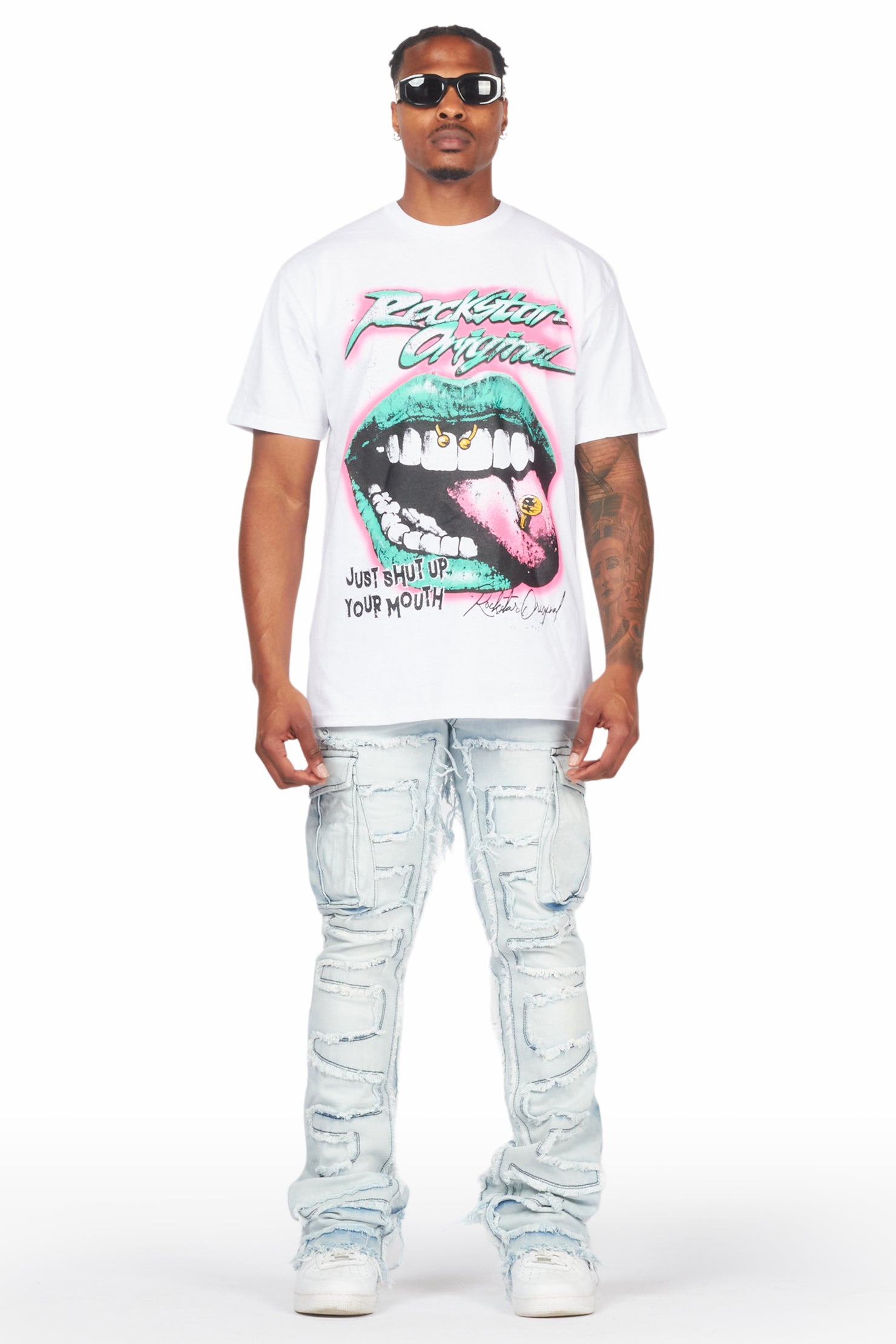 Slater Blue Stacked Flare Jean