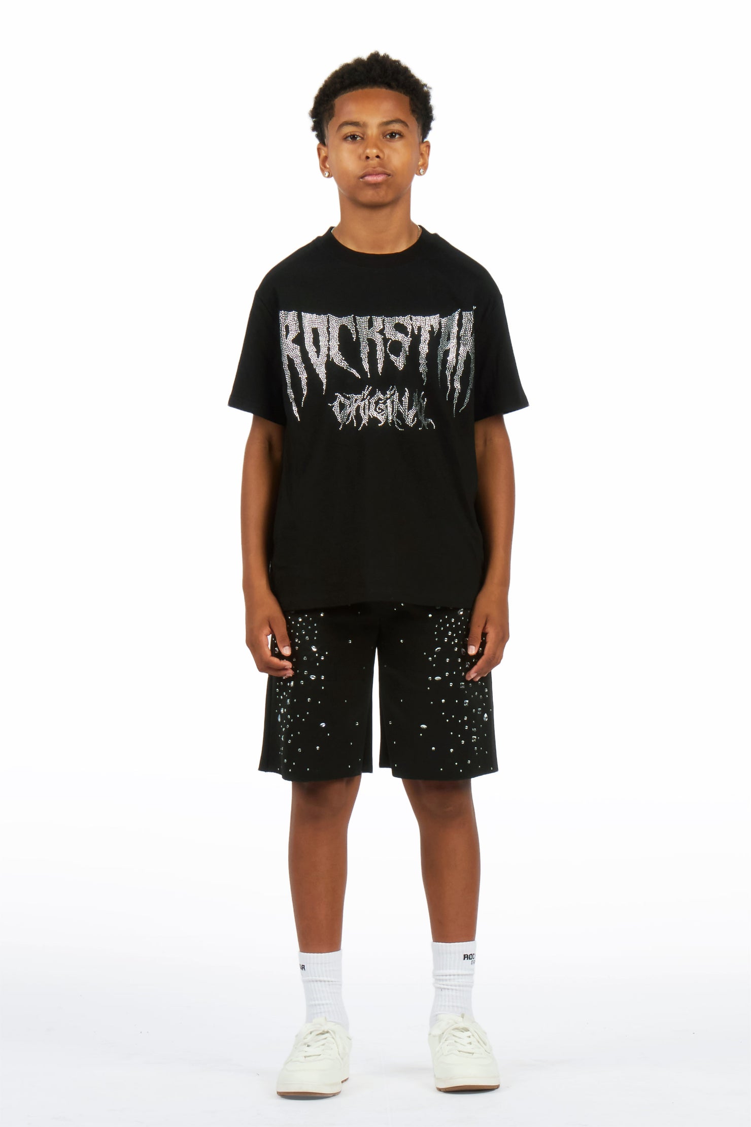 Boys Twinkle Black Rhinestone Short Set