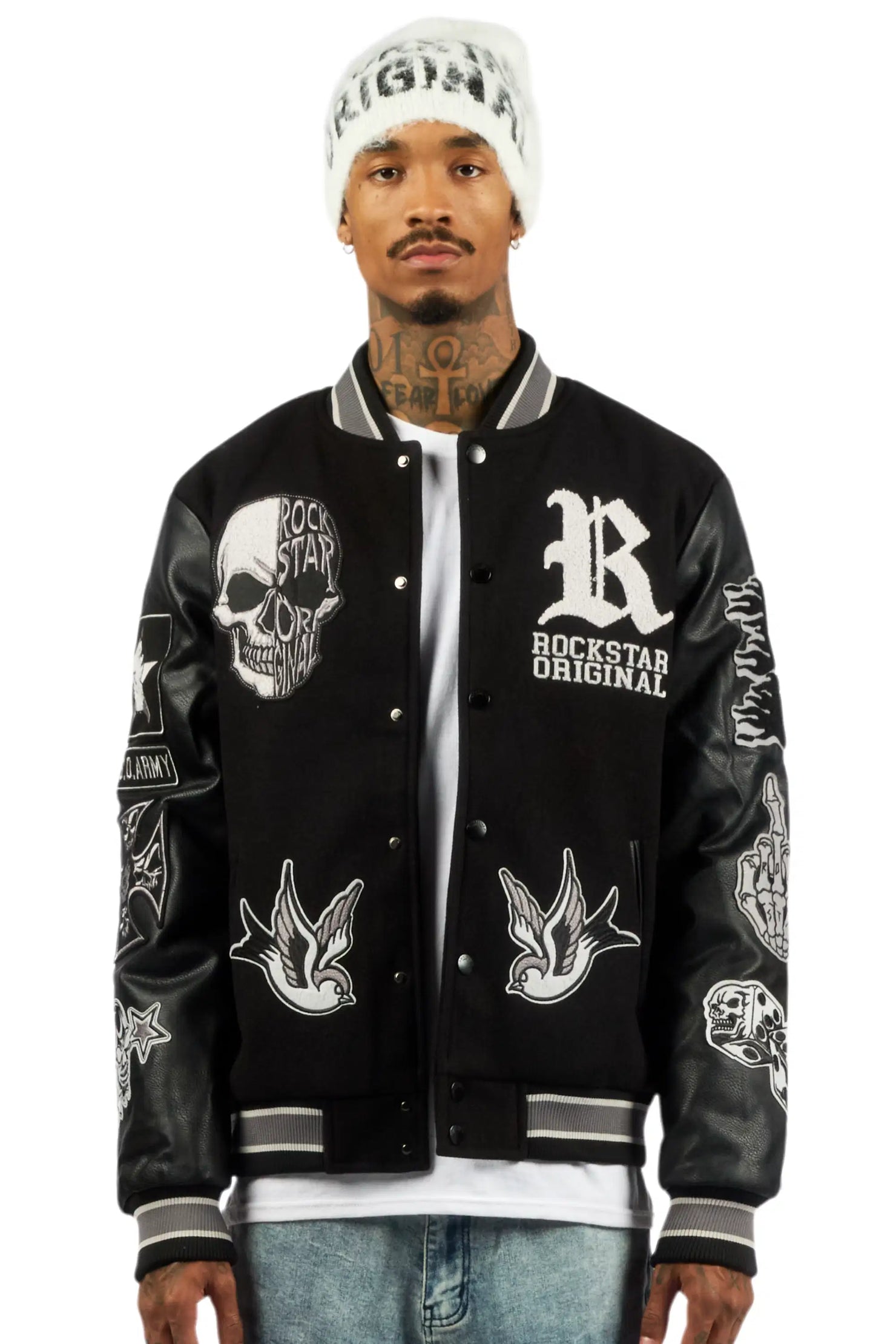 Vidar Black Varsity Jacket
