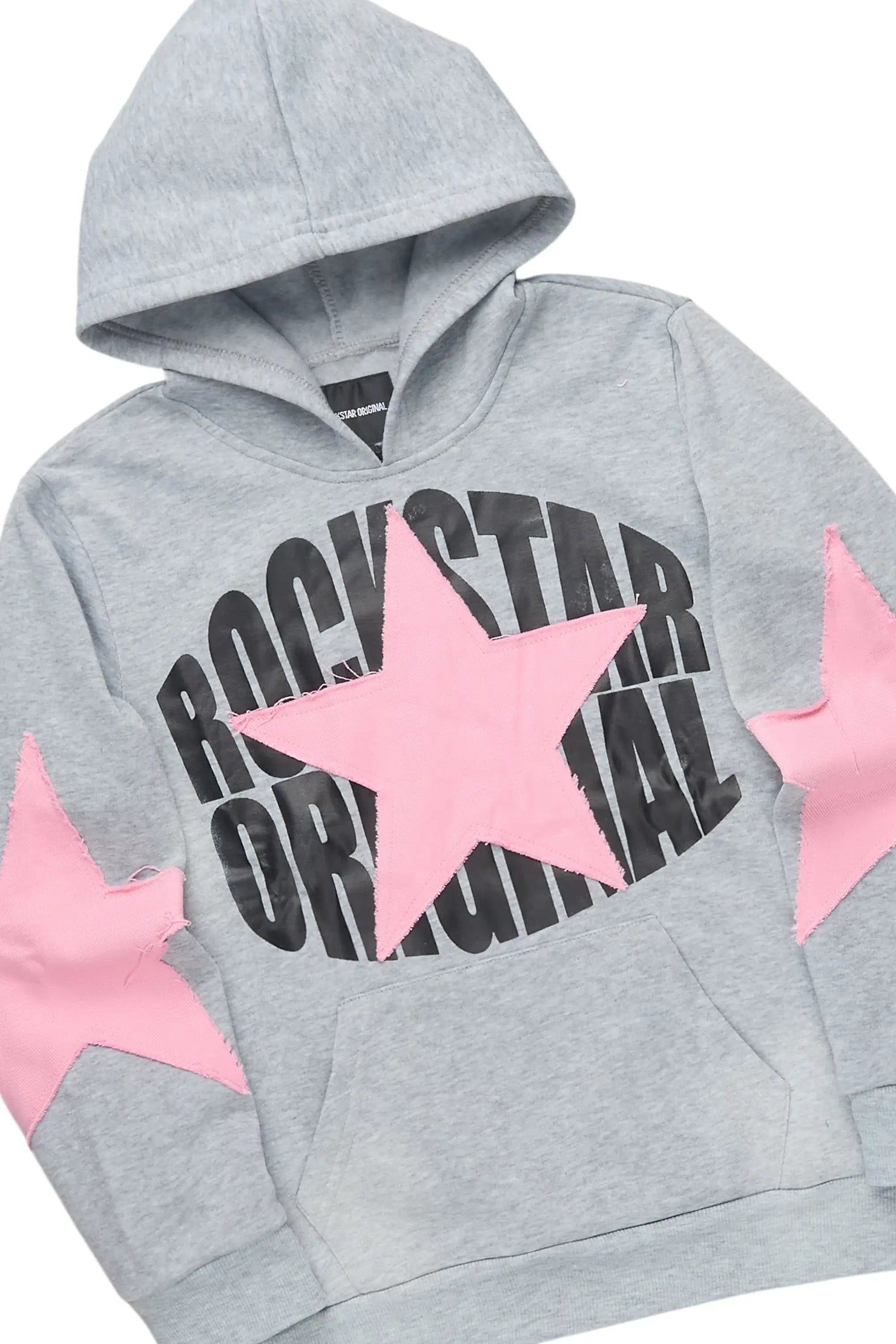 Girls Khaly Grey/Pink Stacked Track Set