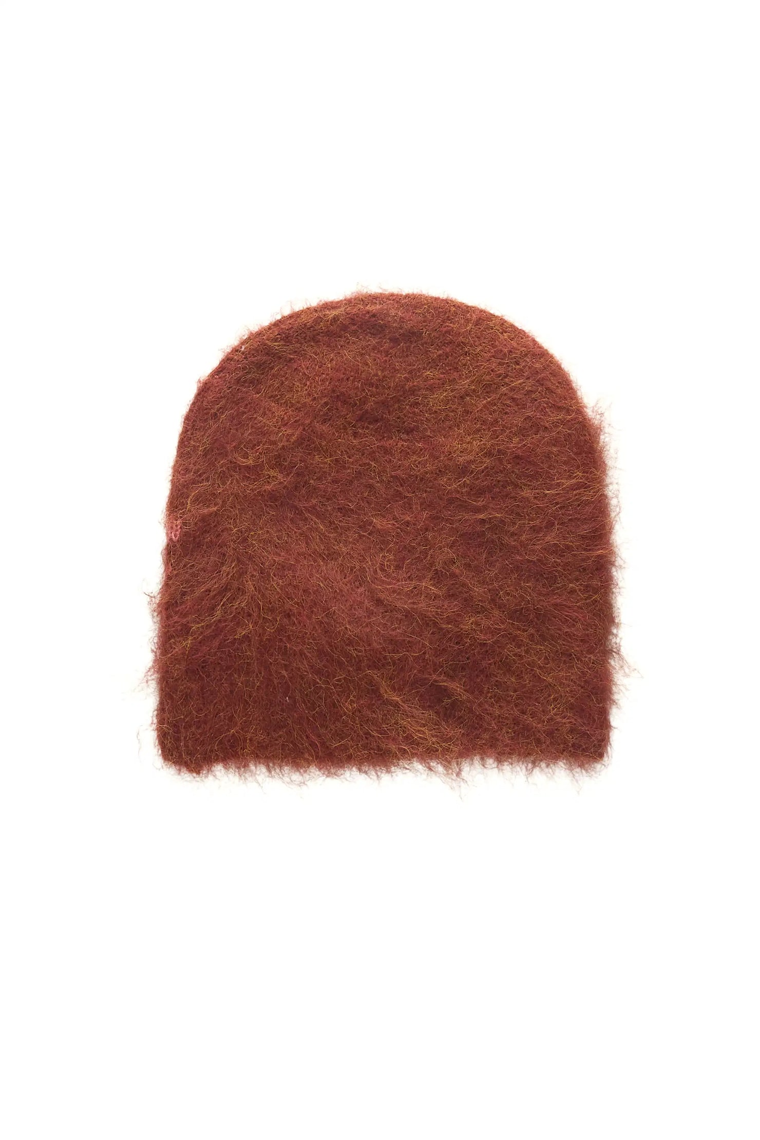 Akeya Brown Knit Mohair Beanie