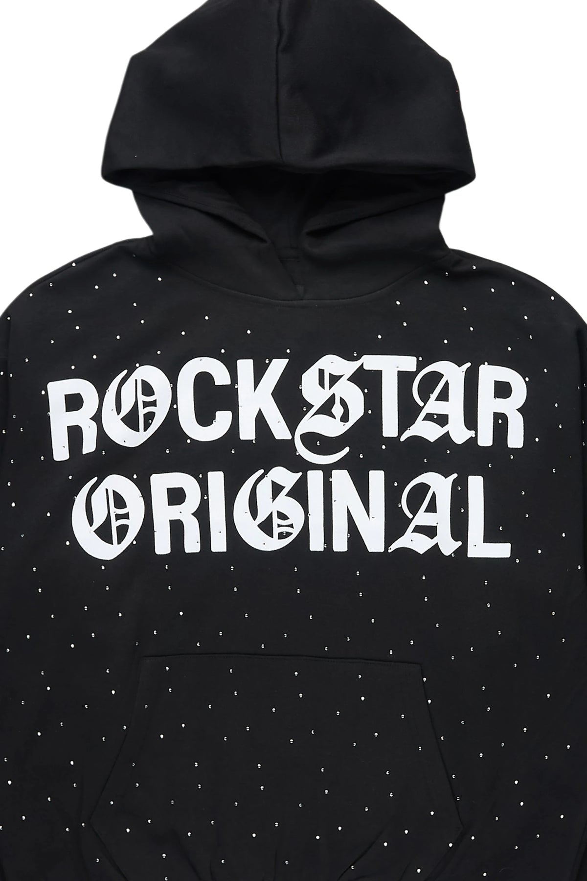 Seren Black/White Rhinestone Graphic Hoodie
