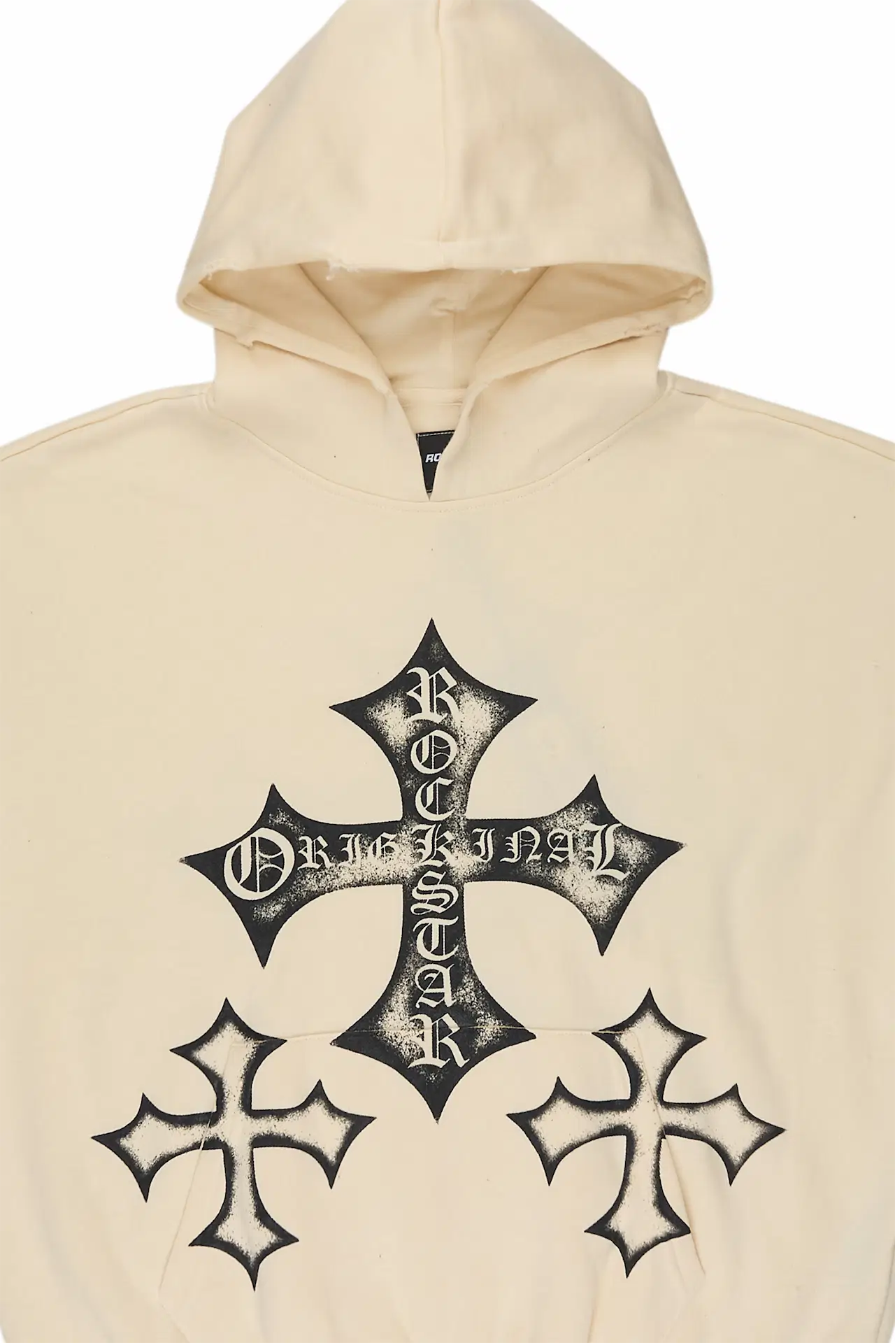 Marzion Sand/Black Cut Sleeve Hoodie