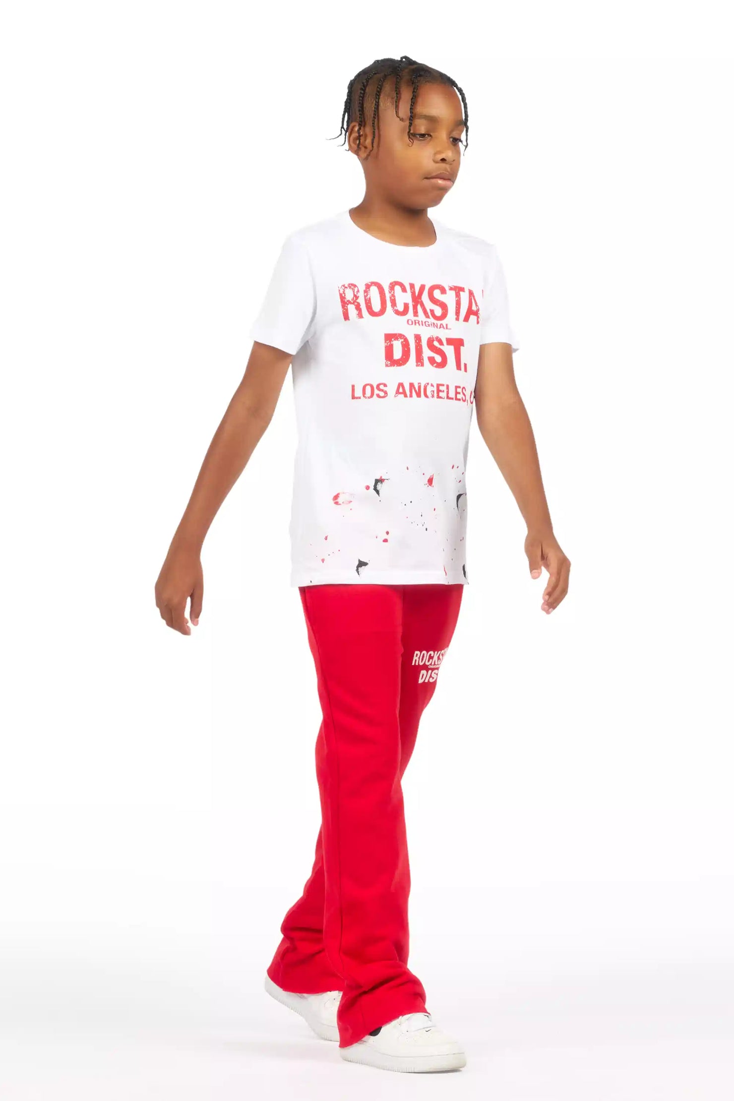 Boys Alpine Red Stacked Trackpant