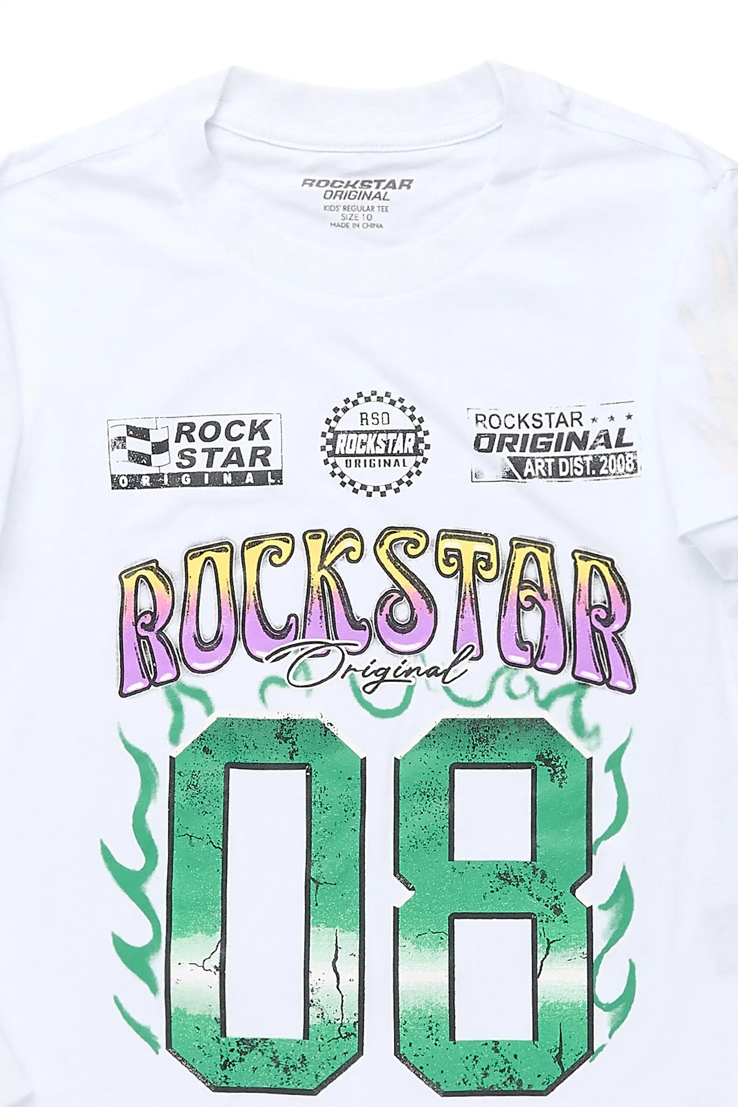 Boys Quito White Double Layer L/S Graphic T-Shirt