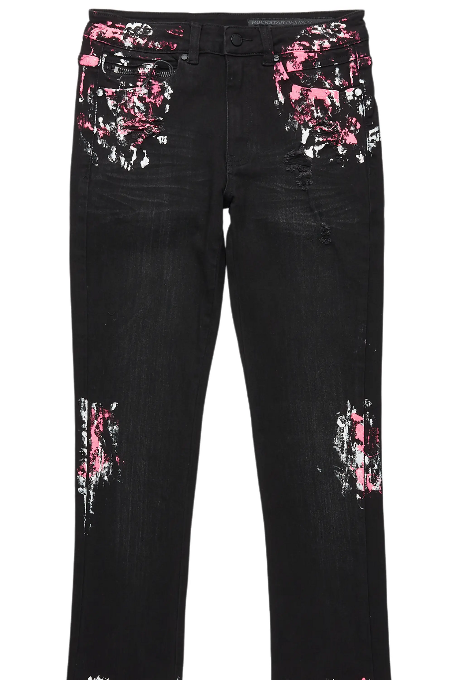 Kodak Black/Pink Painter Stacked Flare Jean