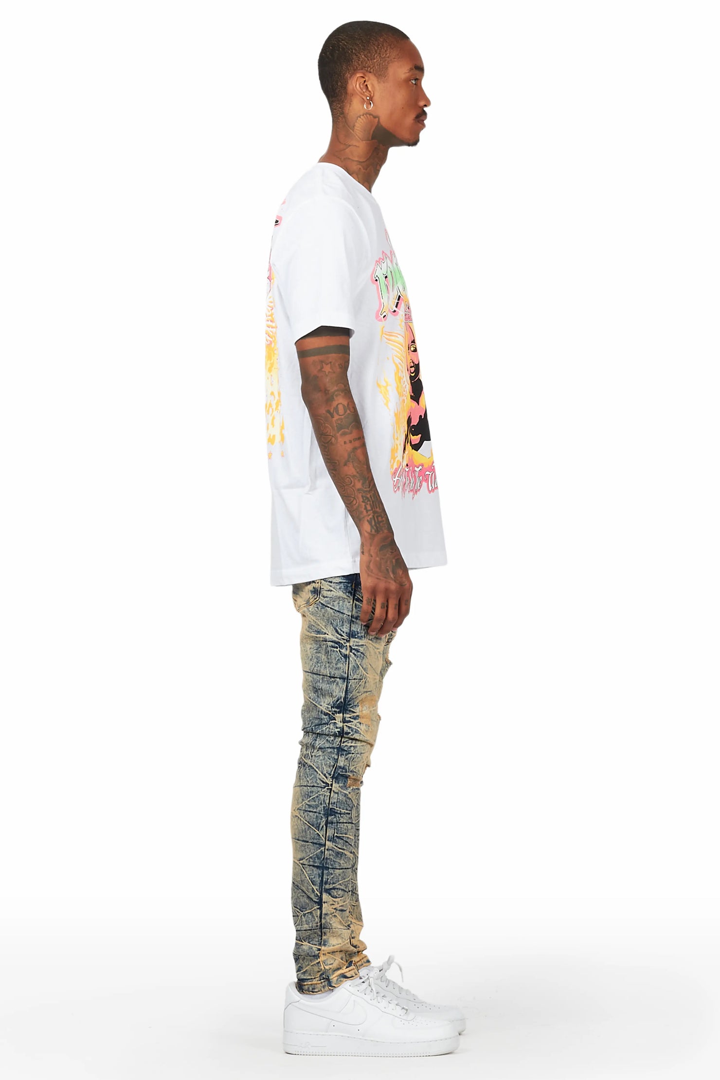 Whitefall White T-Shirt Slim Fit Jean Bundle