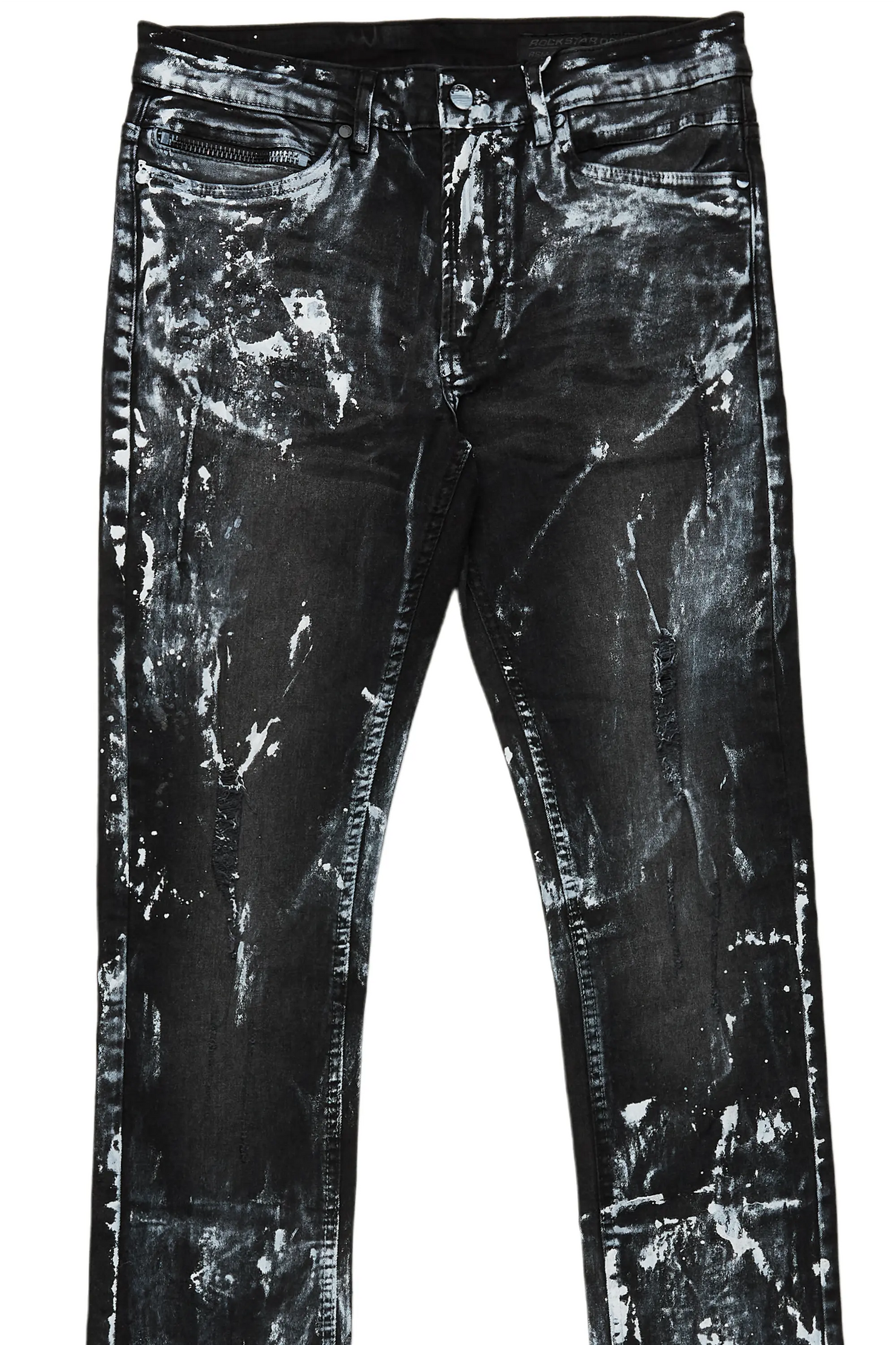Cale Black Painter Stacked Flare Jean