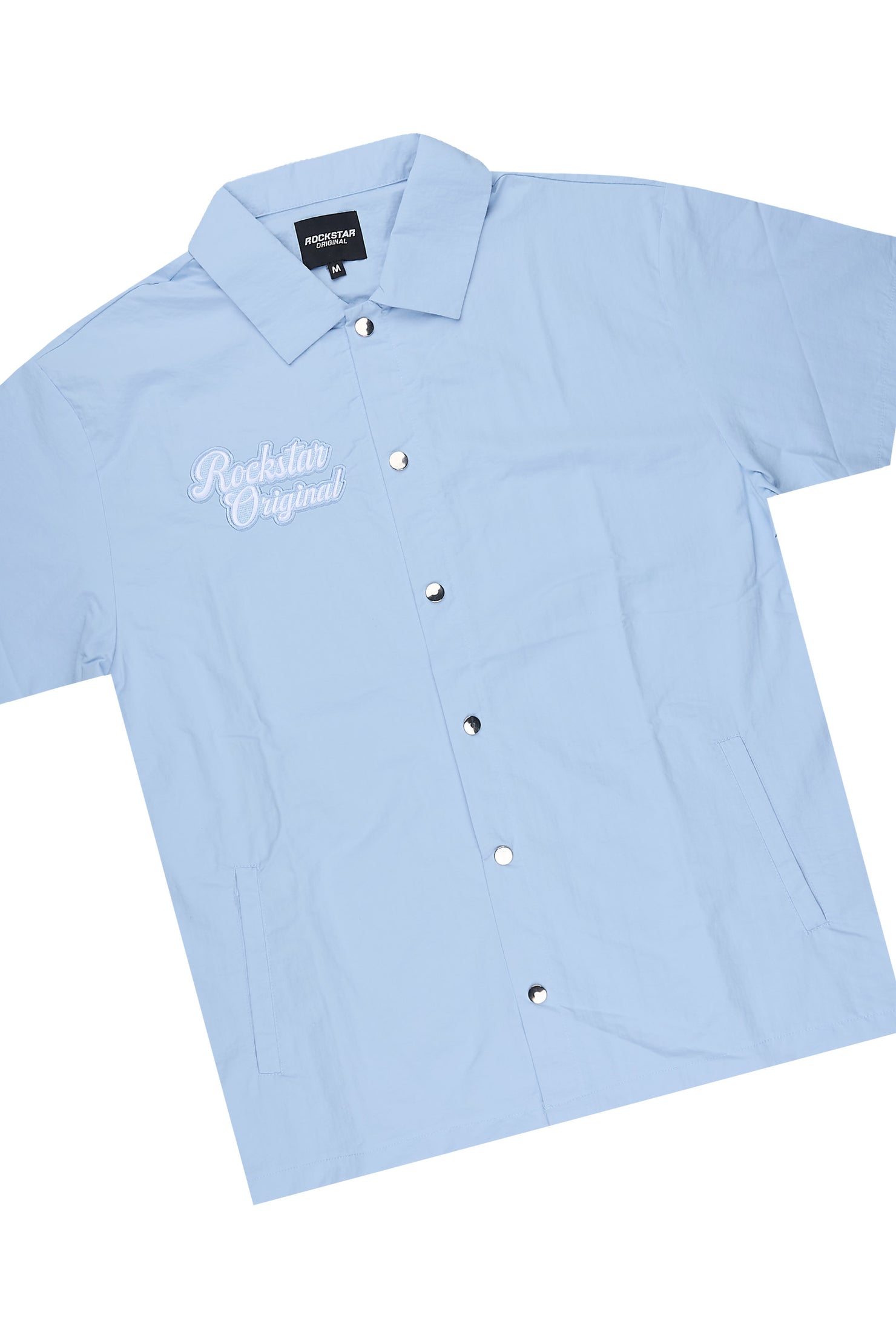 Lustro Blue Button Down Shirt/Short Set
