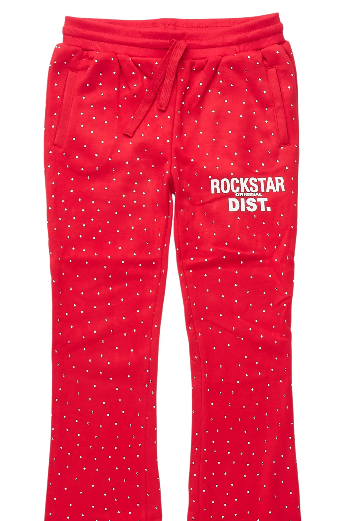Girls Juliana Rhinestone Red Track Pant
