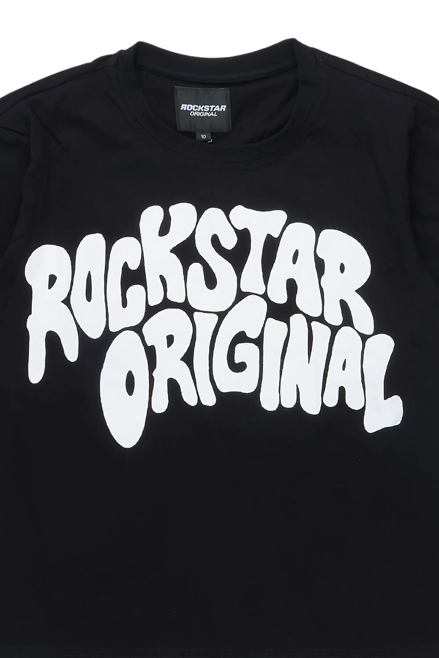 Boys Monit Black/White Double Layer Graphic T-Shirt