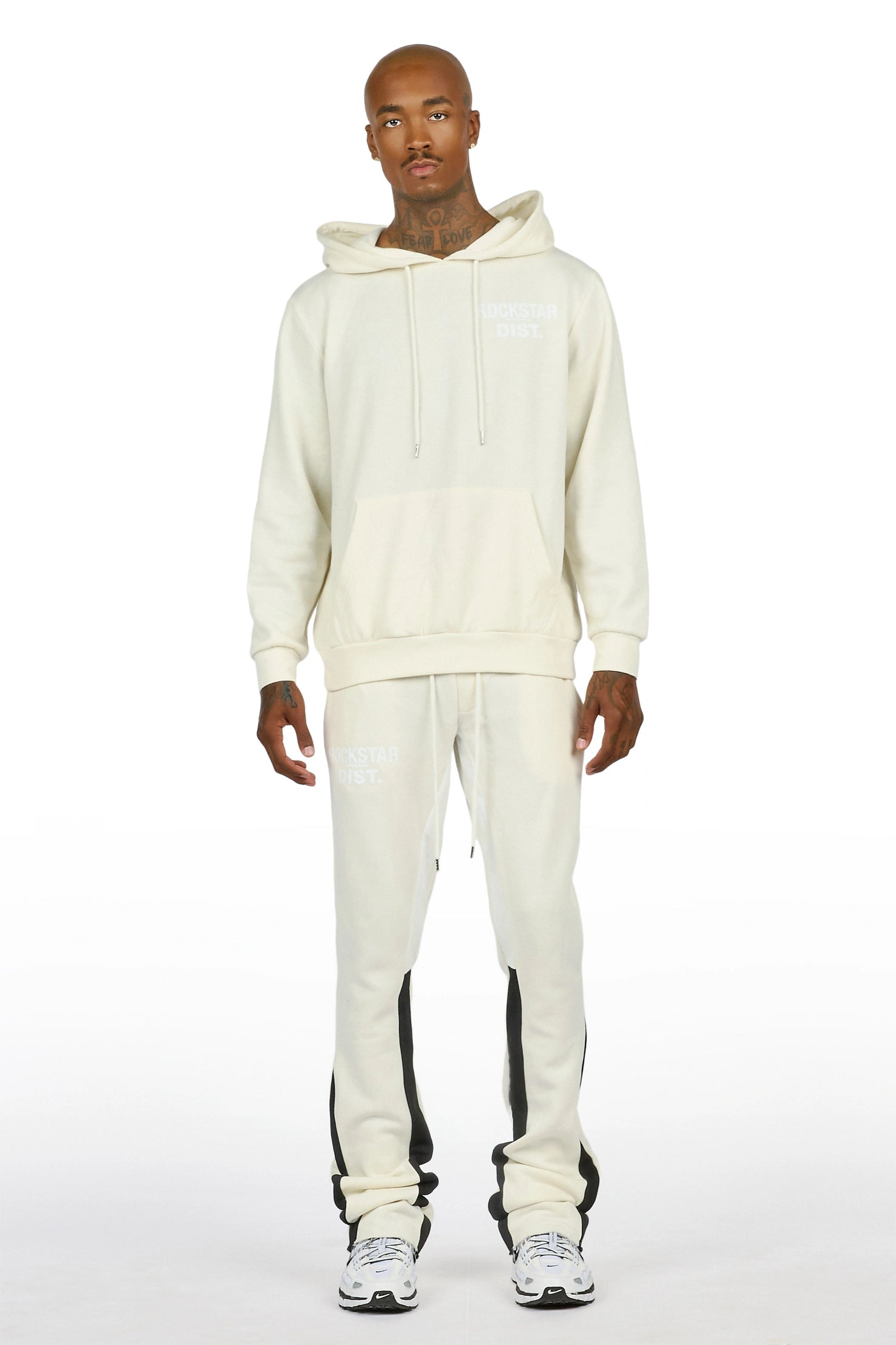 Riak Bone Hoodie/Stacked Flare Pant Set