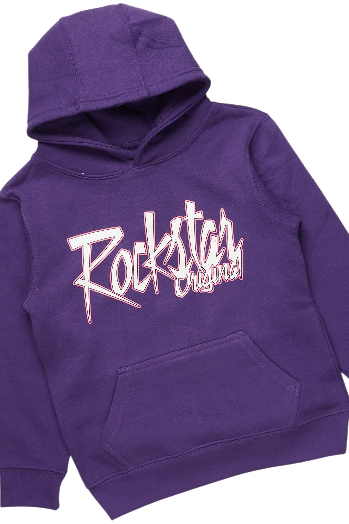 Boys Magan Purple Hoodie/Stacked Flare Jean Set