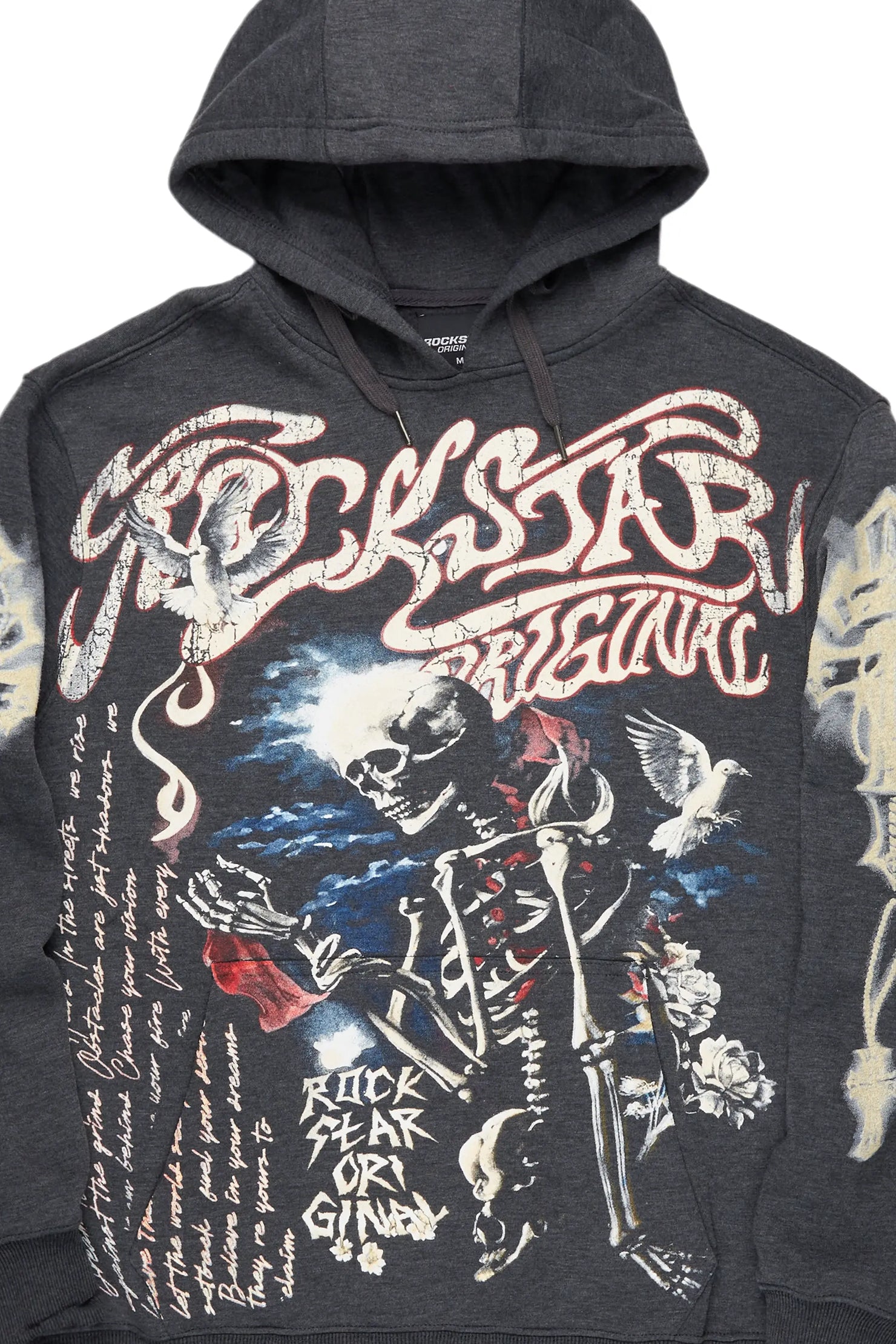 Danby Charcoal Graphic Distressed Hoodie