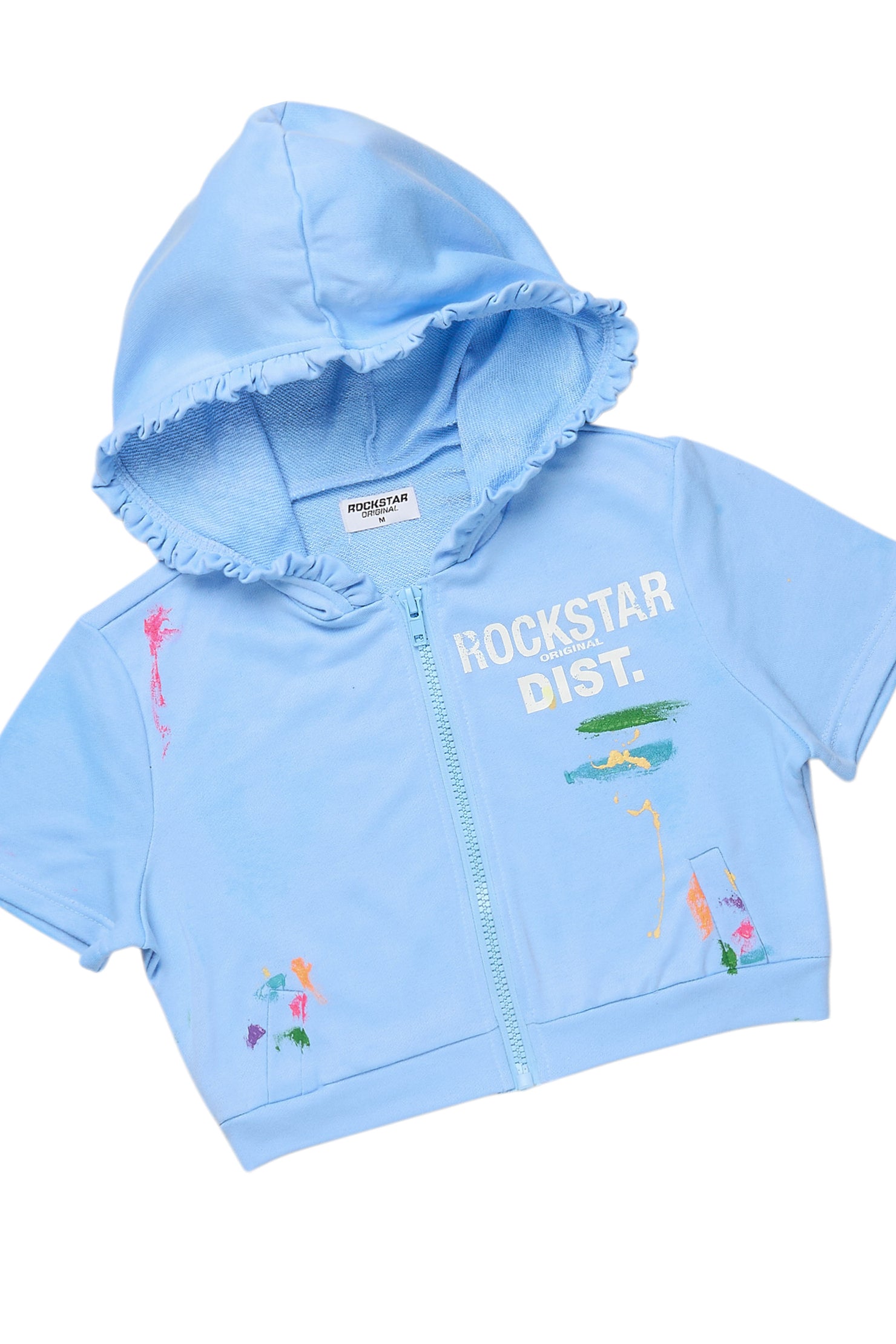 Jaimie Baby Blue Crop Short Set