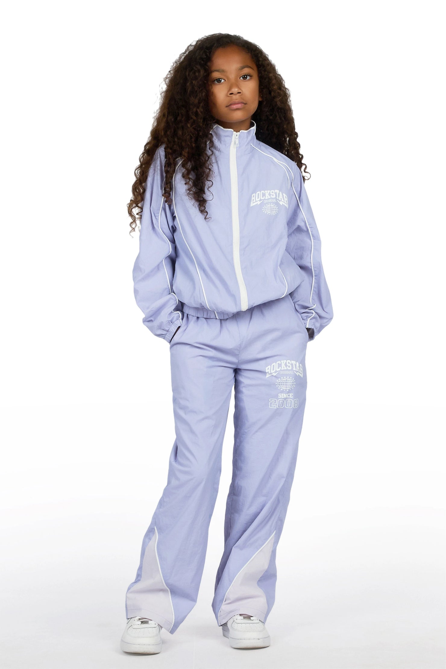 Girls Ventosa Lavender/Purple Windbreaker Jacket Track Set