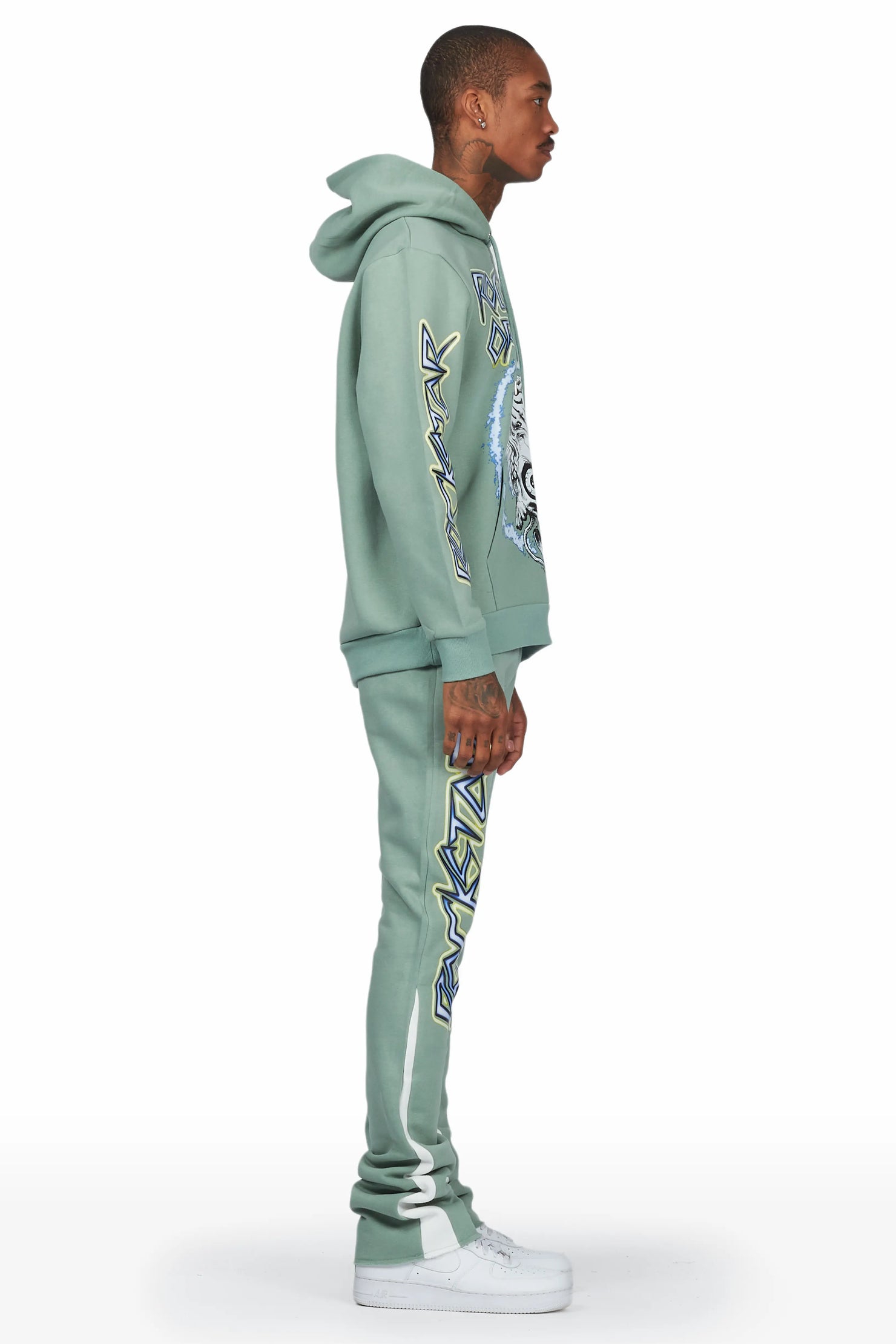 Cruz Sage/White Stacked Flare Track Set