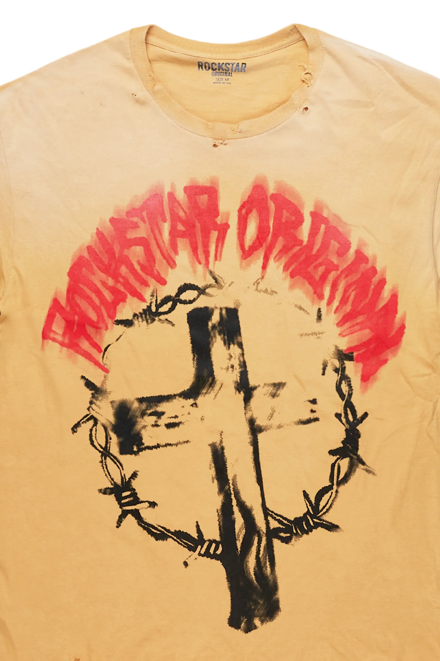 Moira Beige Oversized Graphic T-Shirt
