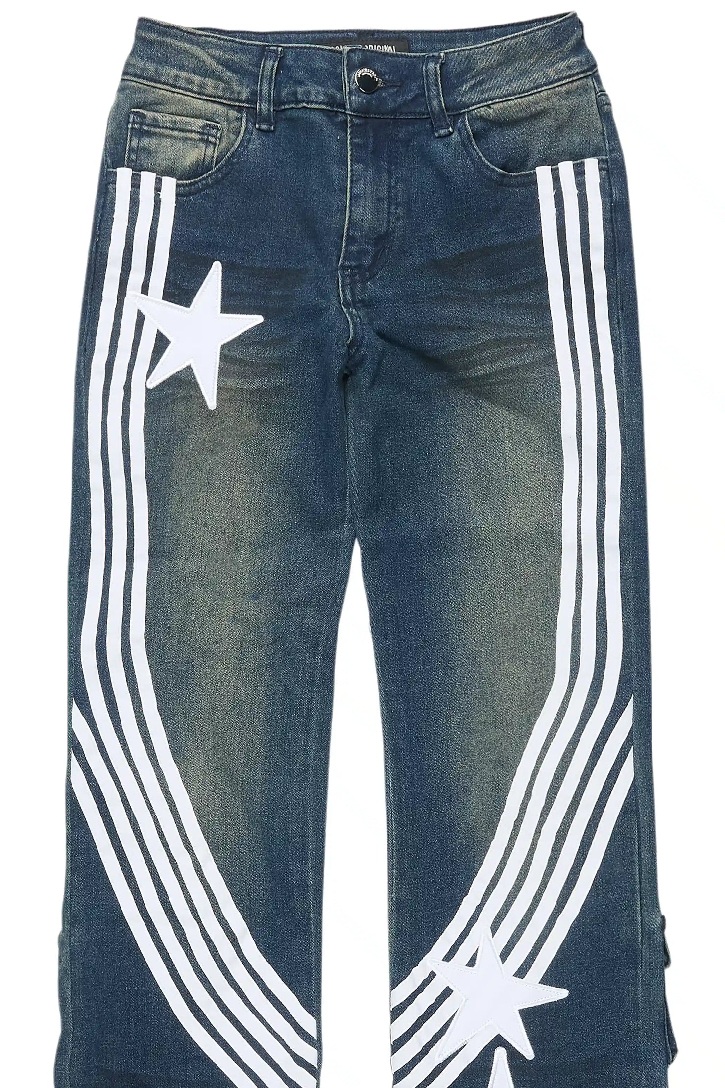 Girls Jaziya Dark Wash Stacked Jean