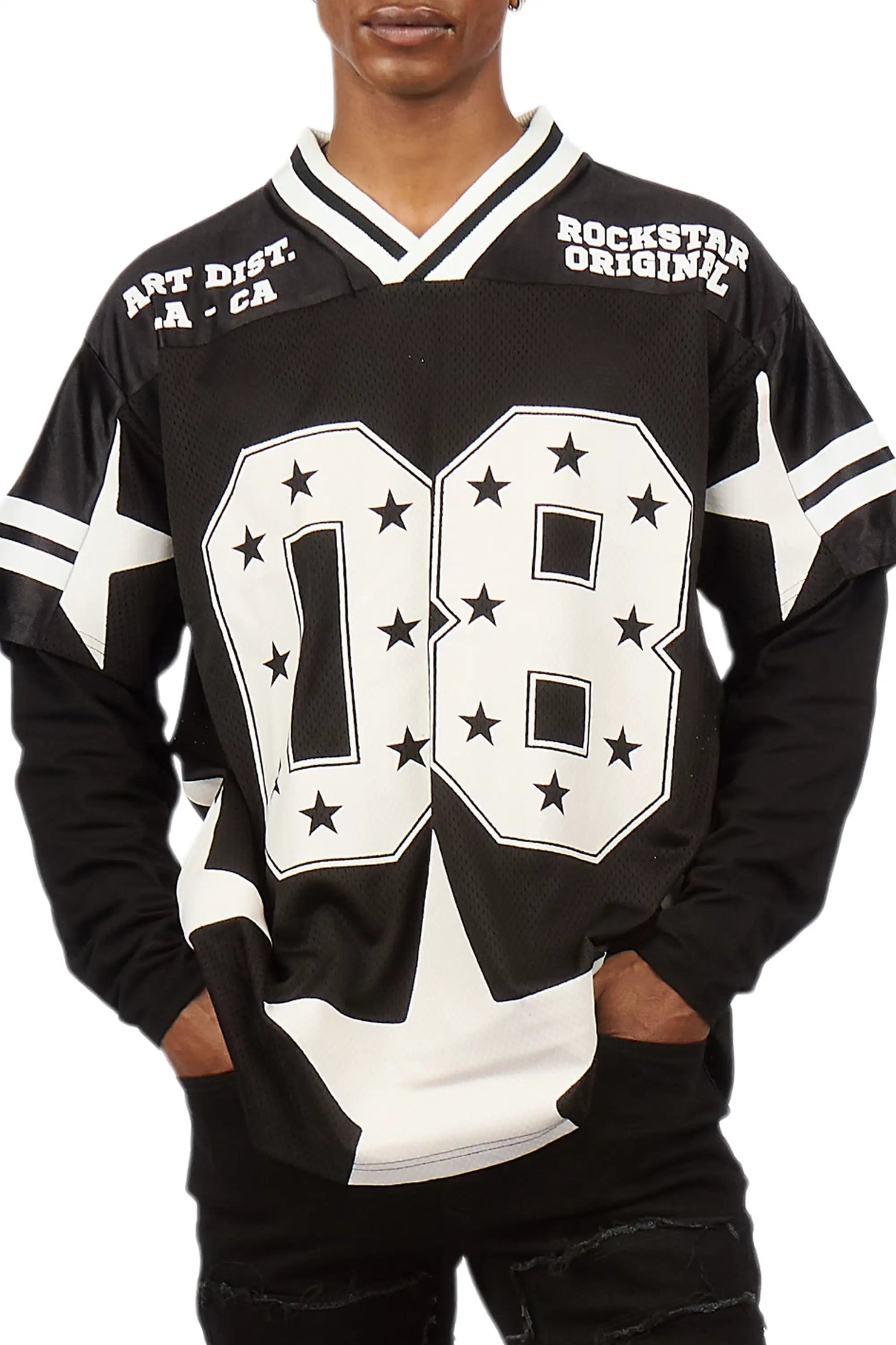 Slava Black Double Layer L/S Mesh Jersey