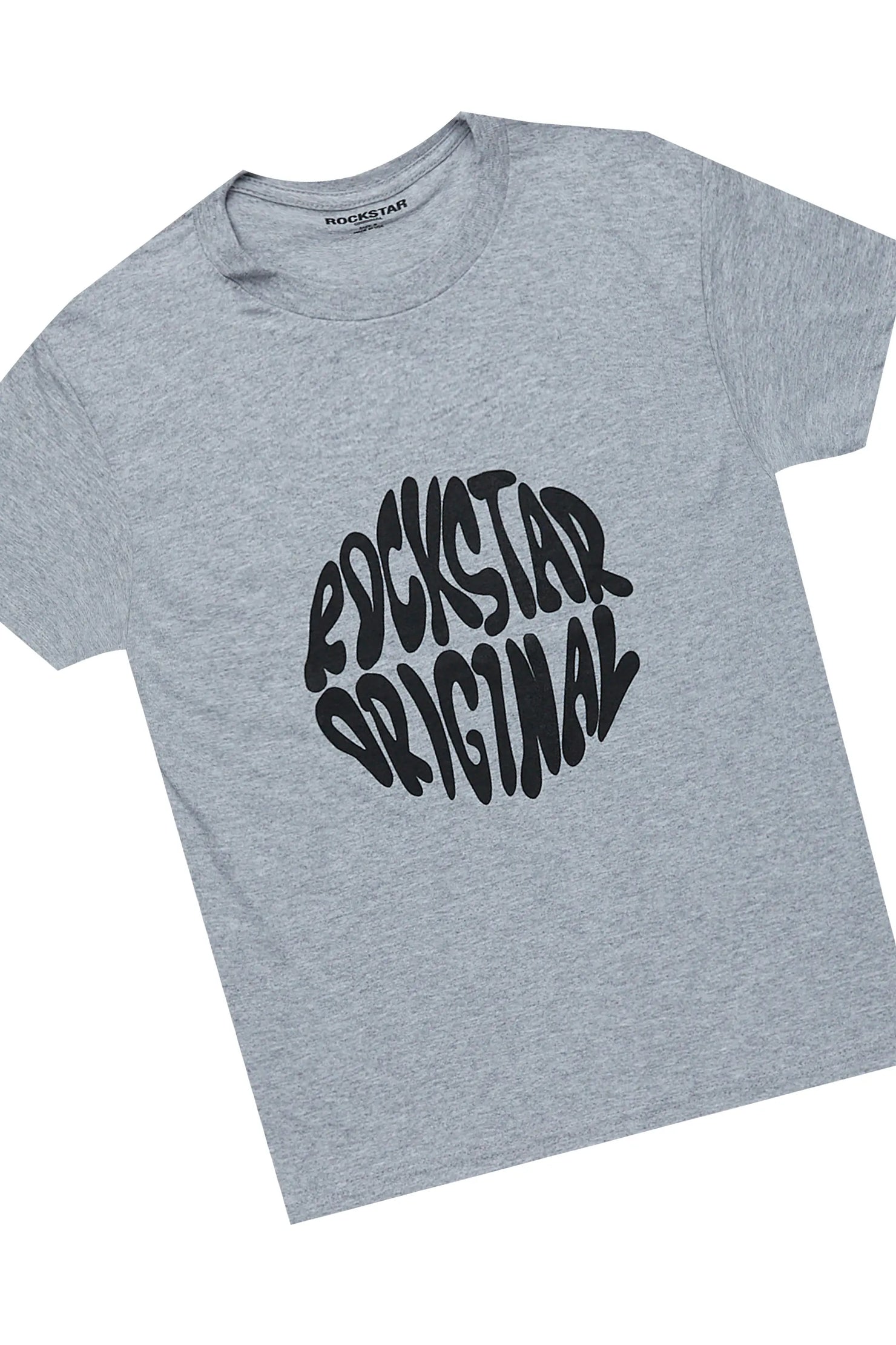 Boys Zaman Grey T-Shirt/Stacked Flare Jean Set