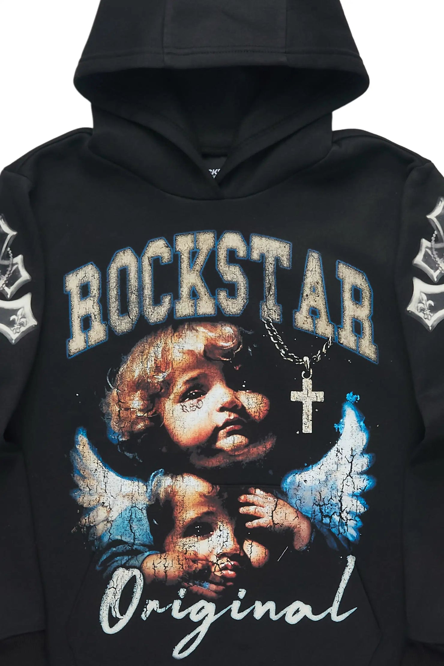 Boys Deiter Black Graphic Hoodie