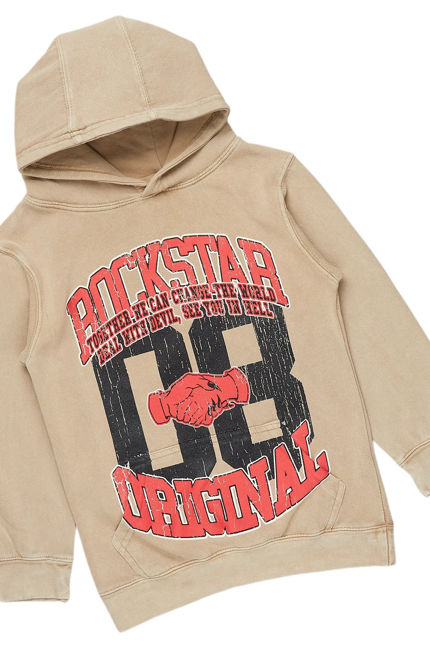 Boys Bali Vintage Beige Hoodie/Stacked Flare Jean Set