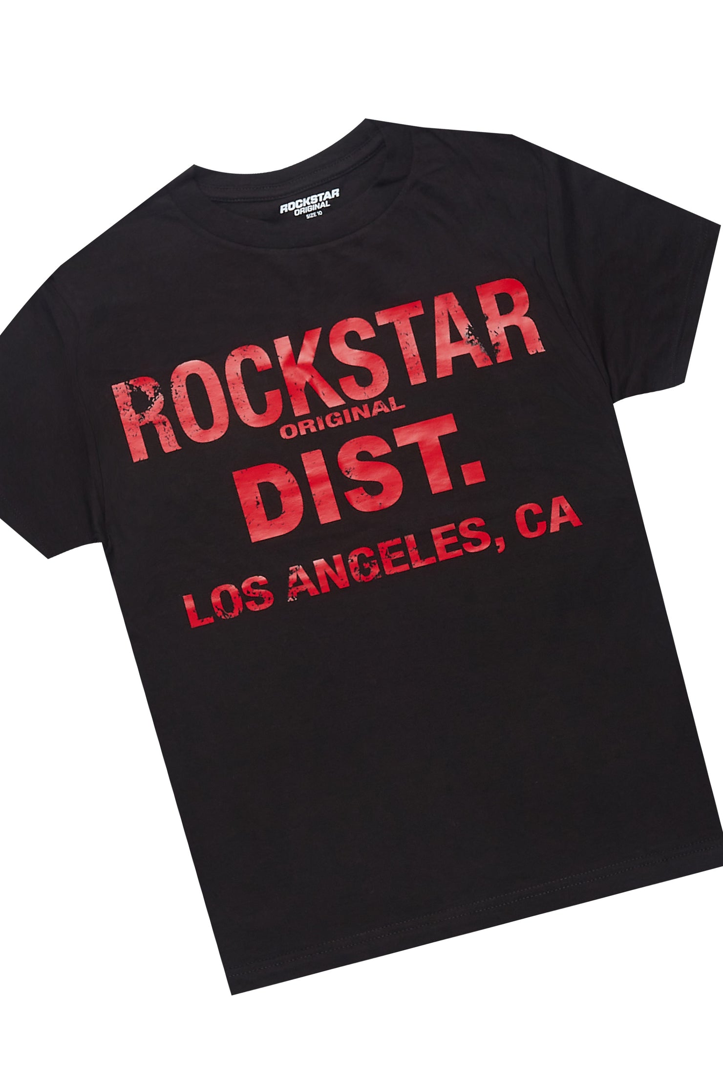 Boys Frasco Black/Red T-Shirt/Baggy Stacked Pant Set