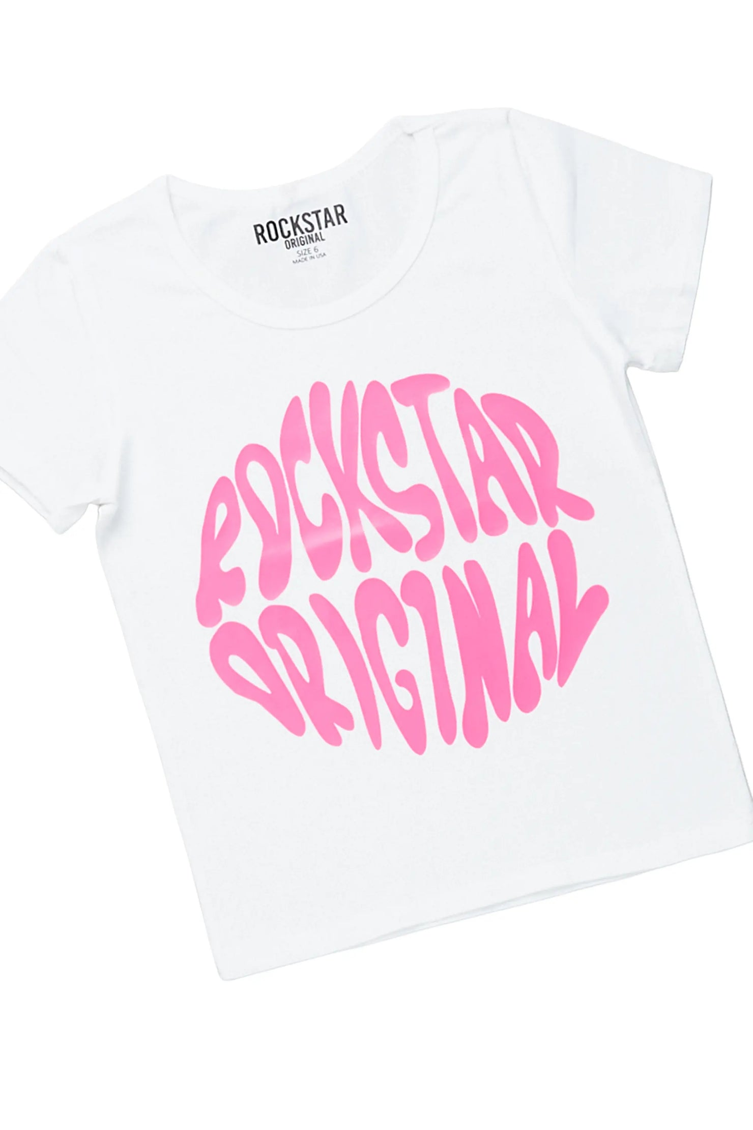 Girls Lyla White T-Shirt Slim Jean Set