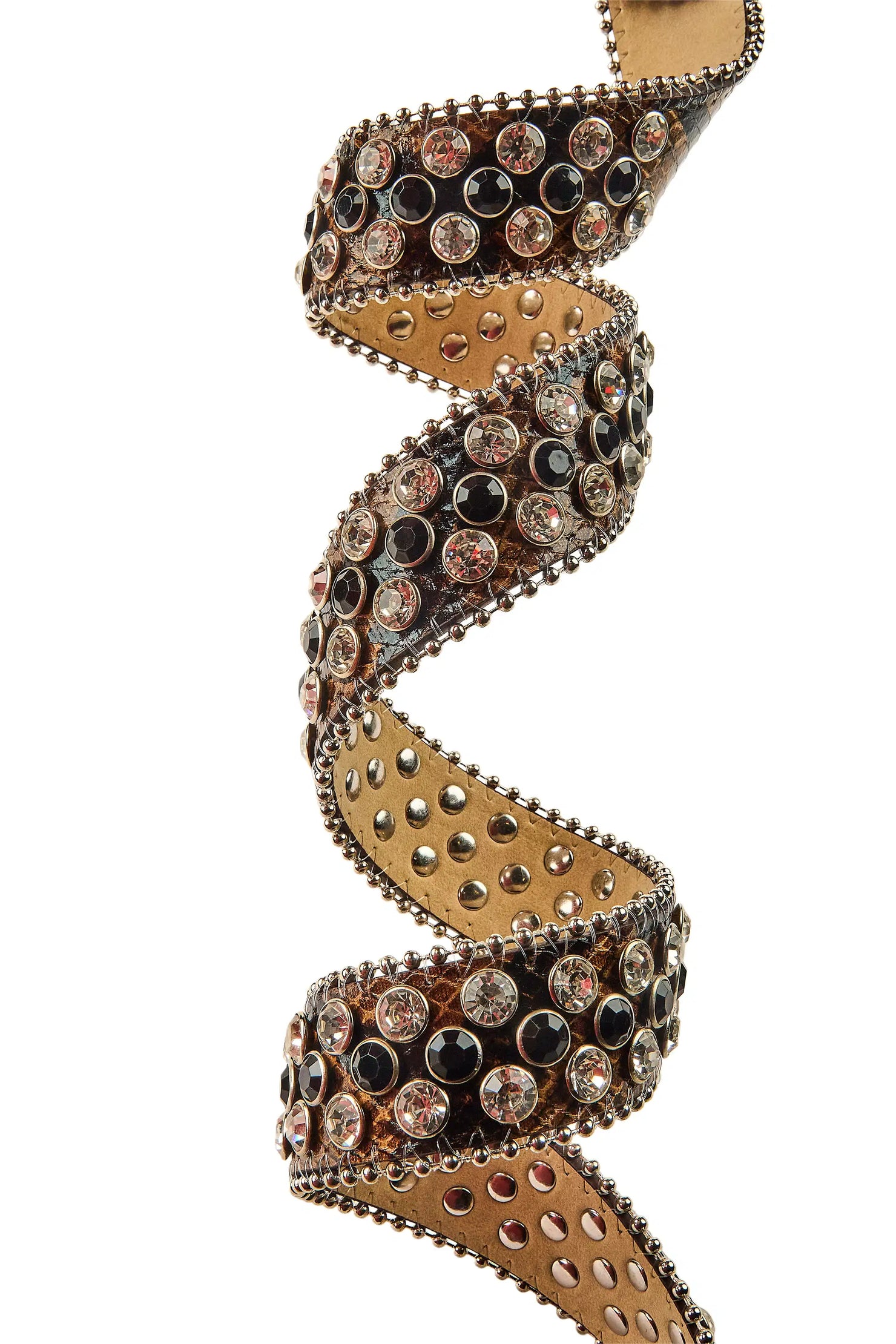 Hawk Brown/Black Rhinestones Rockstar Logo Belt