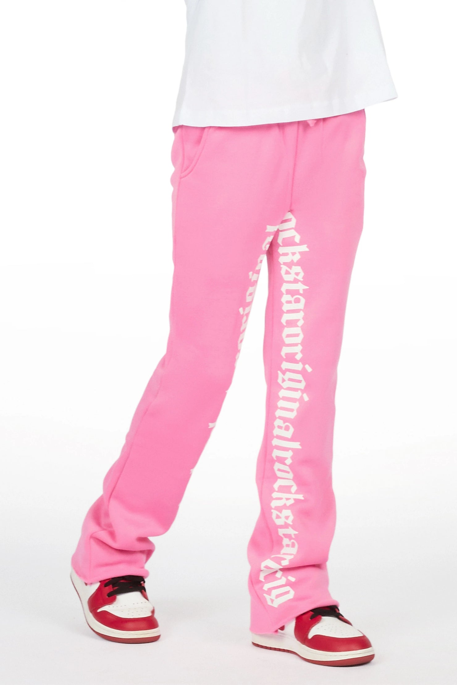 Girls Blakely Bubblegum Pink Stacked Track Pant
