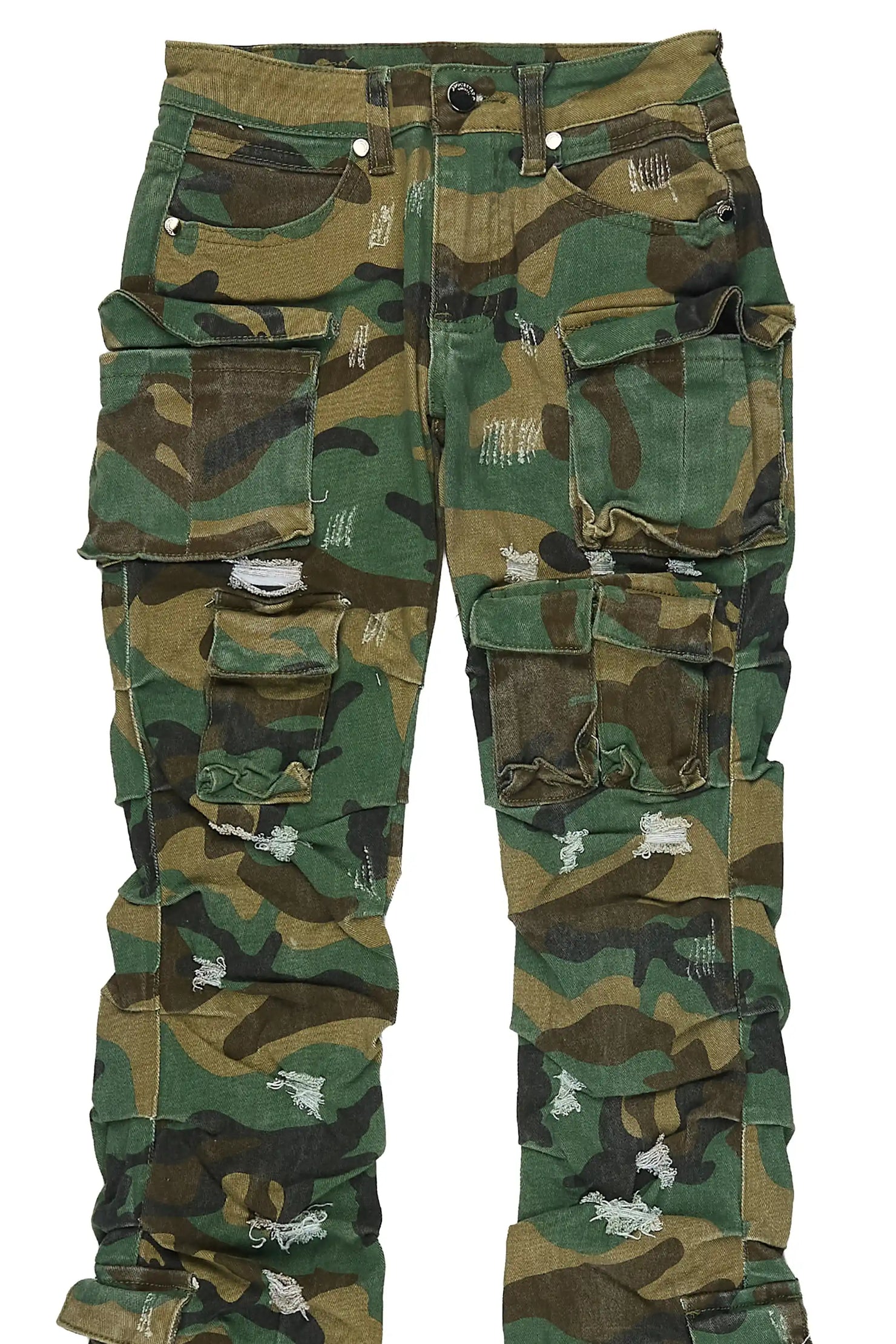 Boys Gentry Camo Stacked Flare Jean