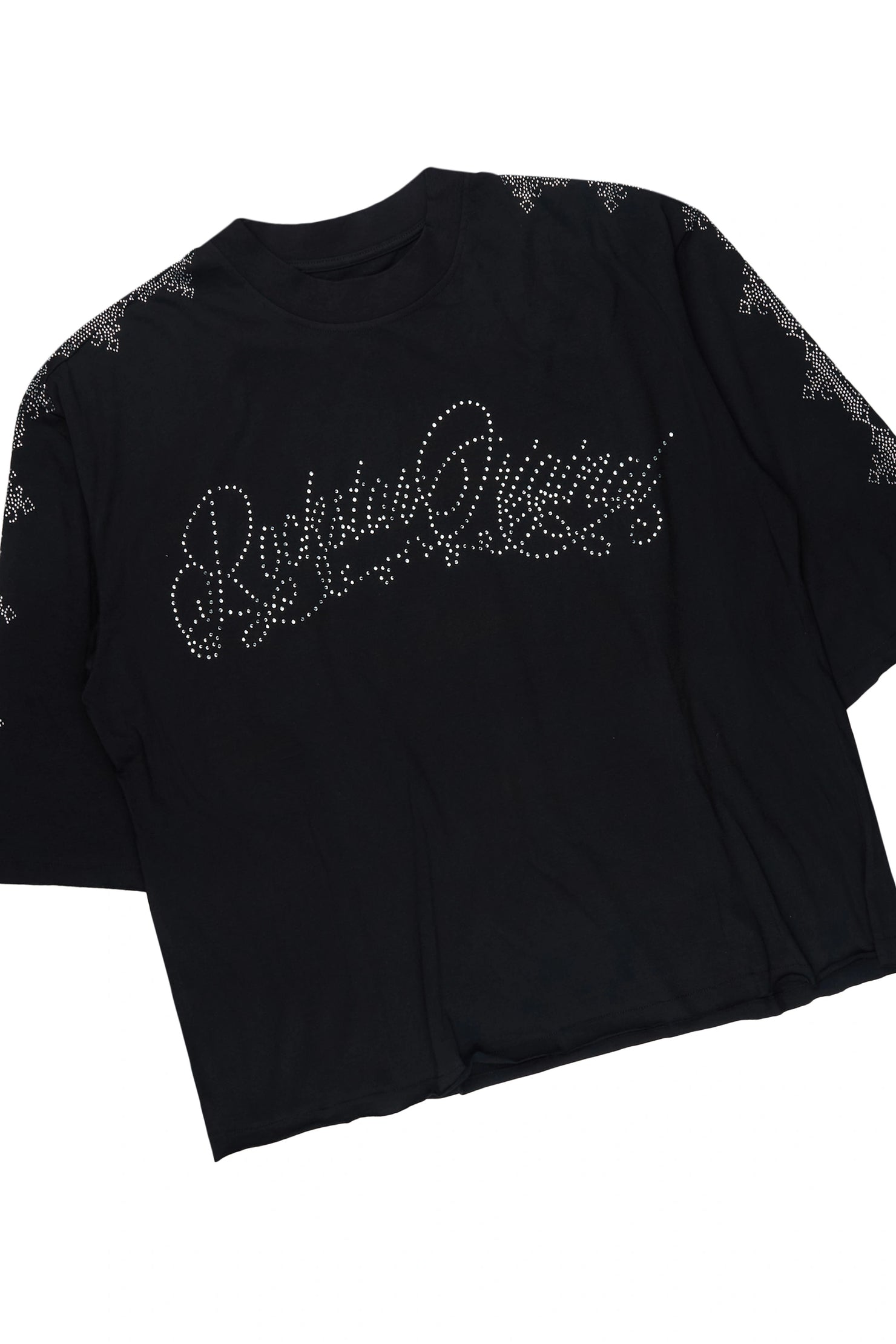 Ferrera Black Rhinestone T-Shirt/Baggy Track Set