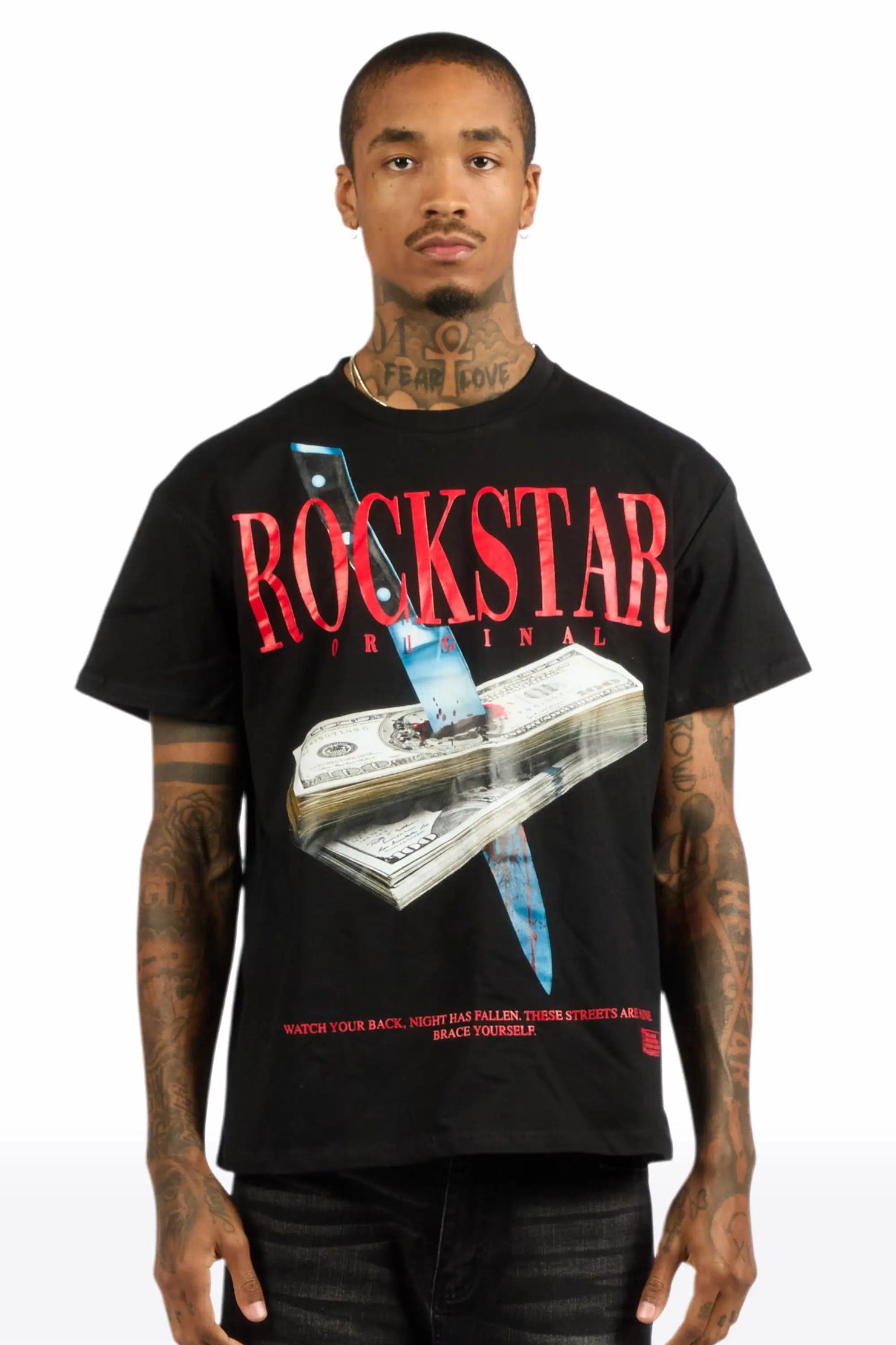 Datenyte Black Oversized Graphic T-Shirt