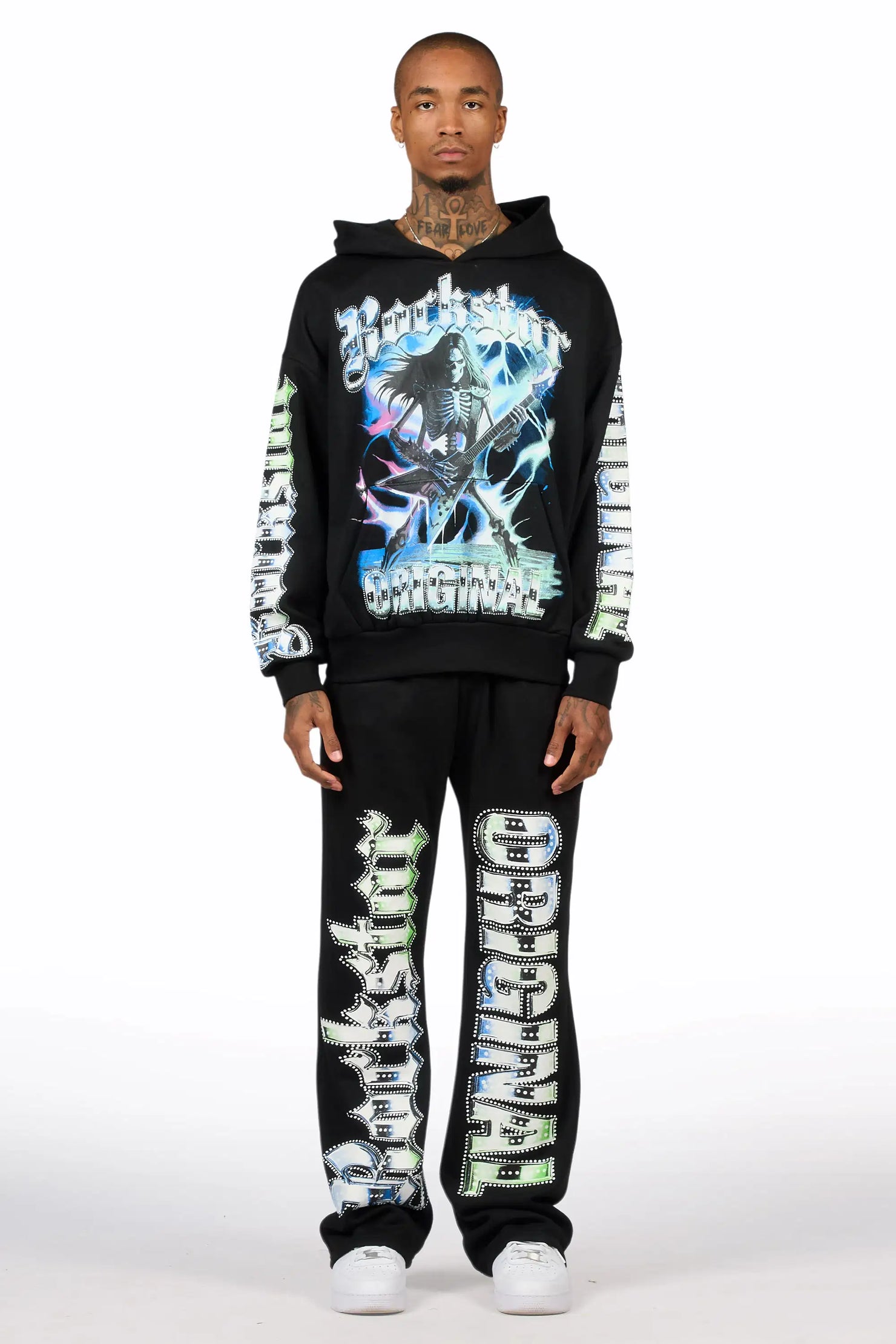 Nyxx Black Hoodie/Baggy Pant Track Set