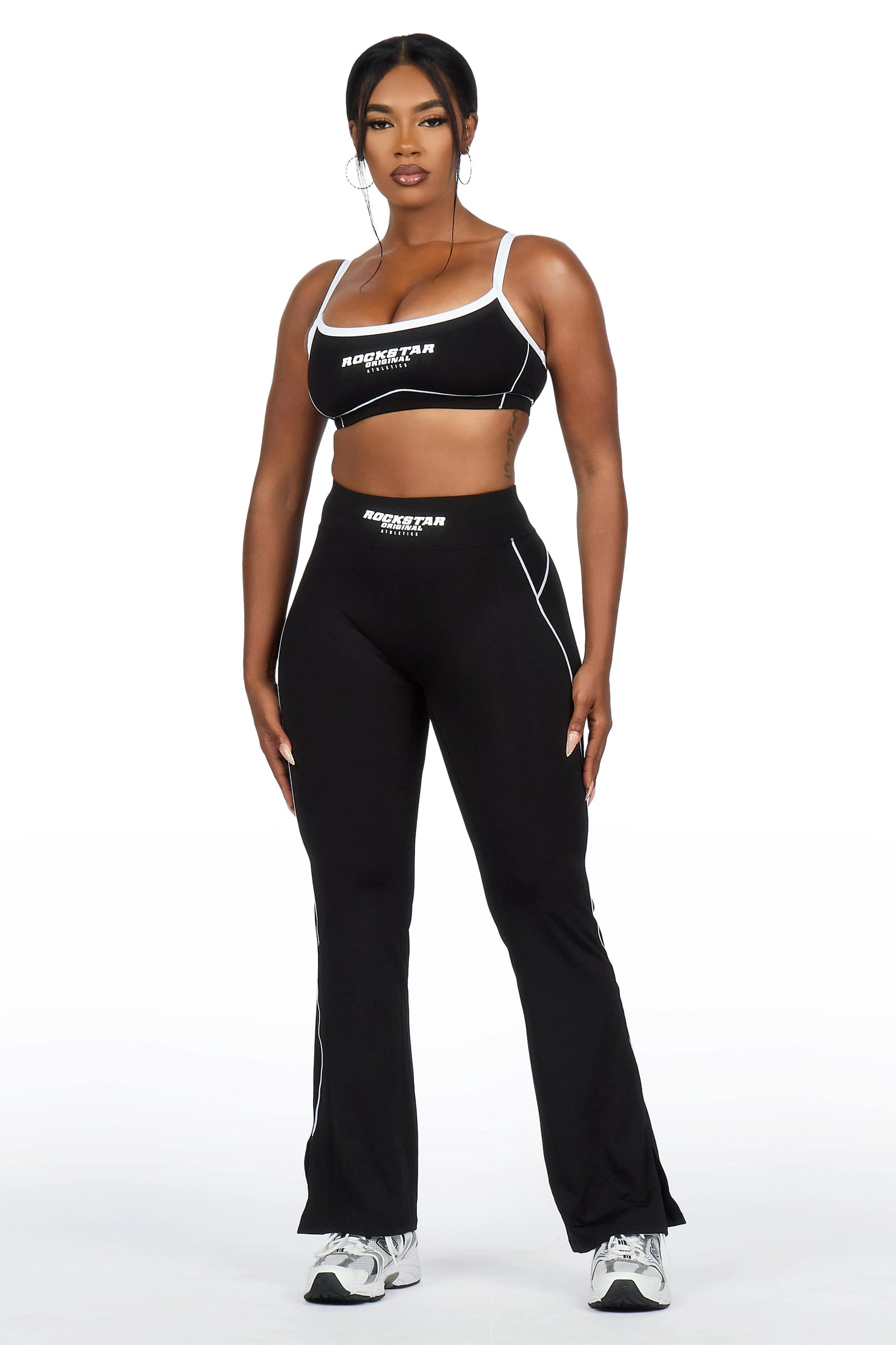 Keilana Black Active Flare Pant Set