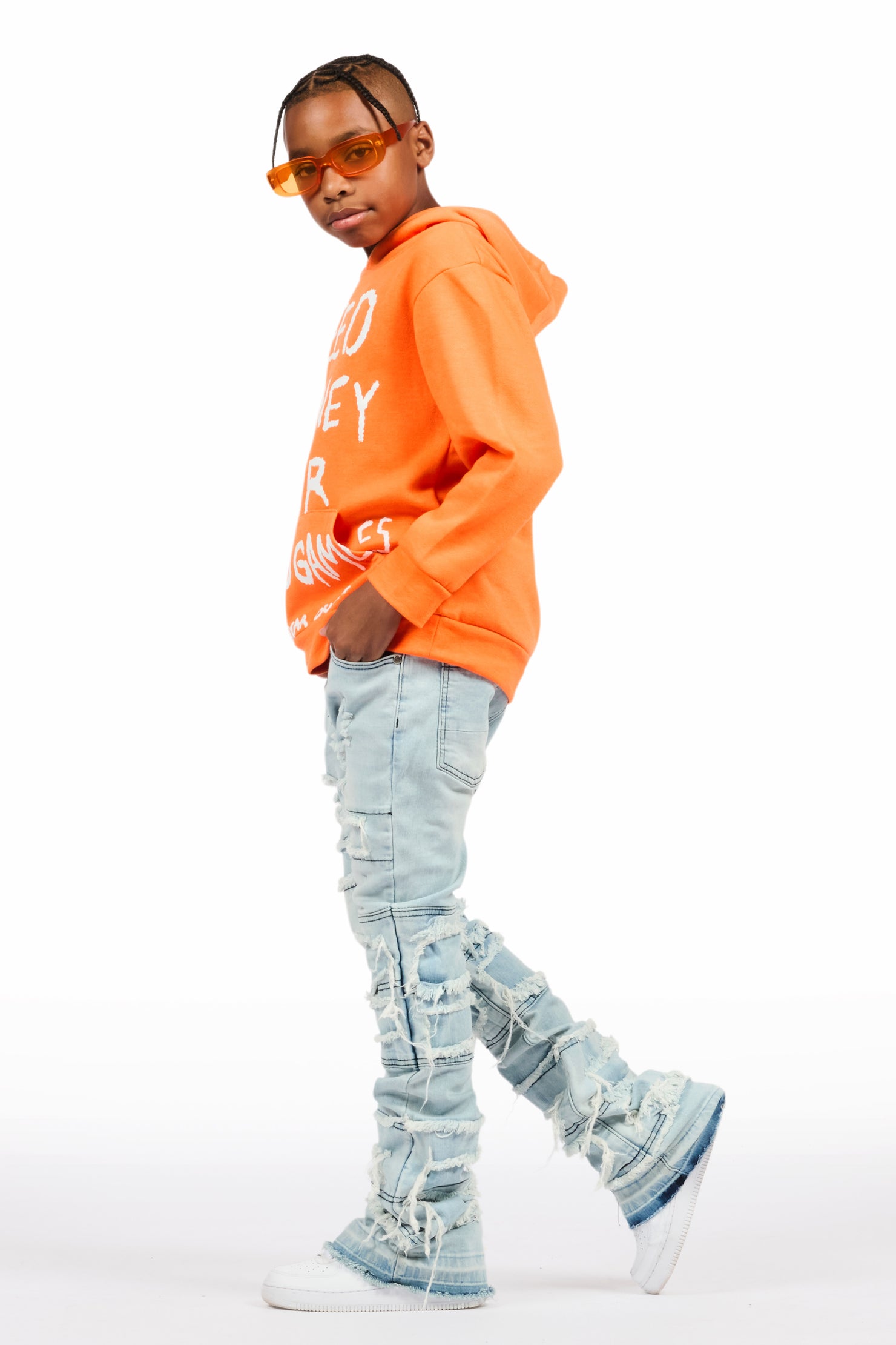 Boys Vasco Light Blue Stacked Flare Jean